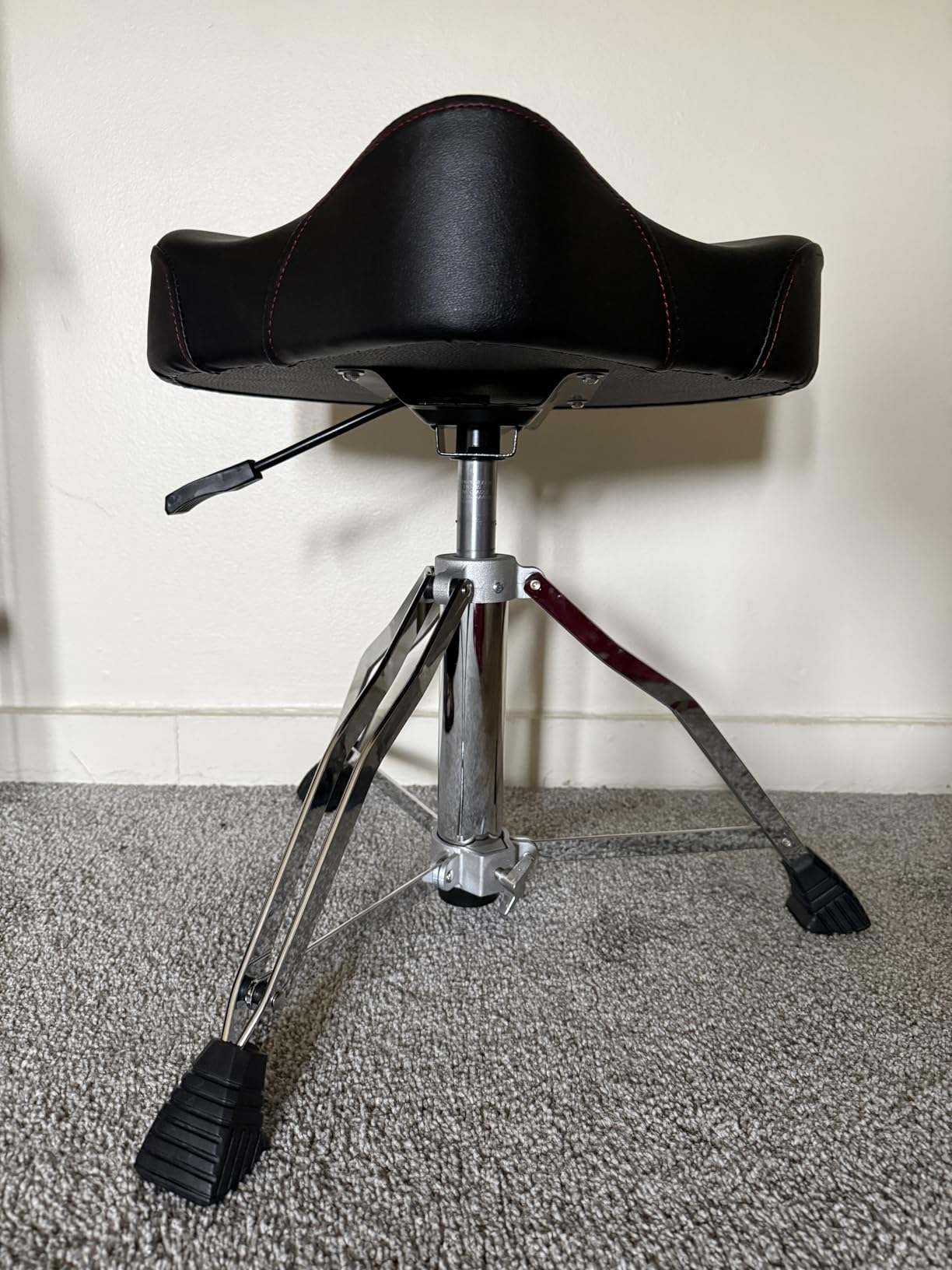 Ramzi Drum Throne Airlift Heavy Duty Drum Thrones Seat | Adjustable Stool Drum Motorcycle Style Drum Throne Drummer Stool with Double Braced Anti-Slip Feet Saddle Drum Seat customer photo 2