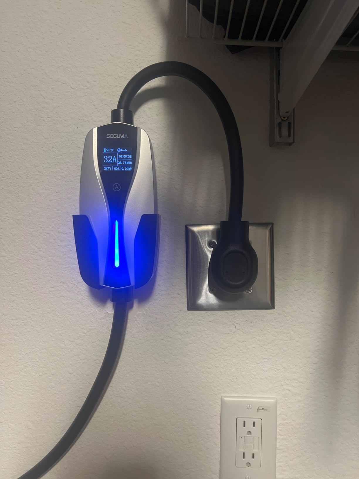 SEGUMA NEMA 14-50 Level 2 EV Charger, 32A J1772 Home Charger, 25FT Cable | 240V Charging with Adjustable Current (10-32A), Portable EVSE Compatible with Electric Vehicles and PHEVs, Mobile EV Charger customer photo 1