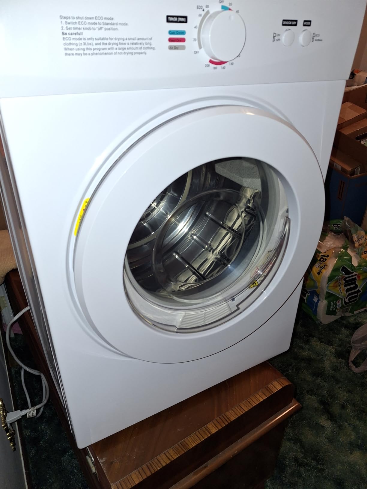 Euhomy Dryer, 3.5 Cu. Ft. 1500W Clothes Dryer, Stainless Steel Tumble Dryer with Exhaust Hose for Home, Apartment, Dorm, White customer photo 1
