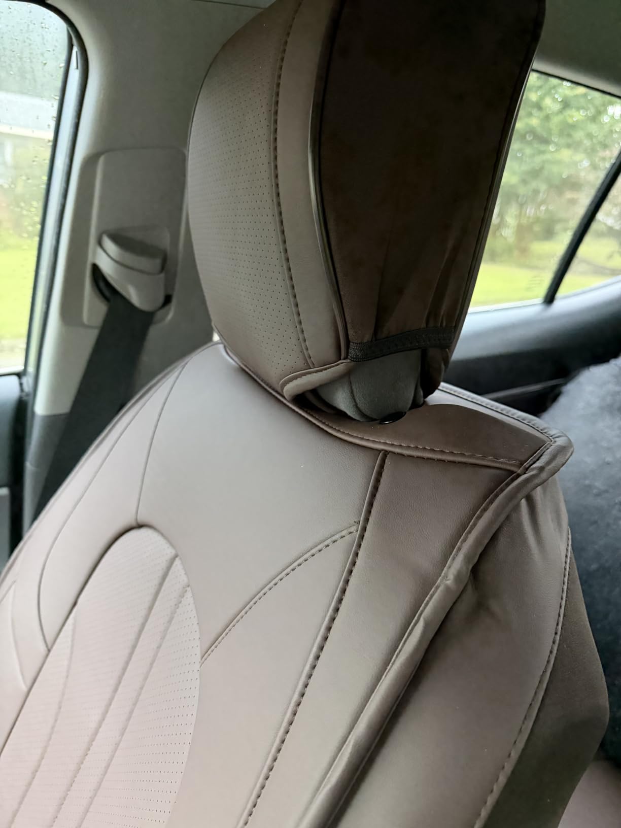 MINGBRON Car Seat Cover Full Set, Nappa Leather Seat Covers (Black) customer photo 1