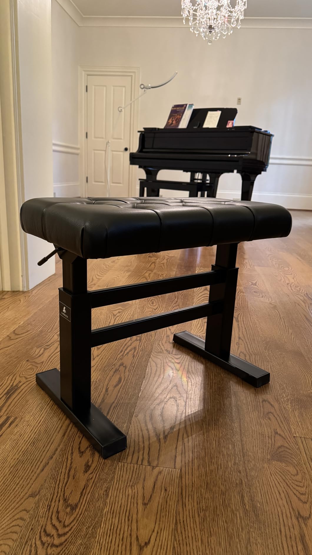 lumizone Hydraulic Lifting Piano Bench Height Adjustable Tufted customer photo 1