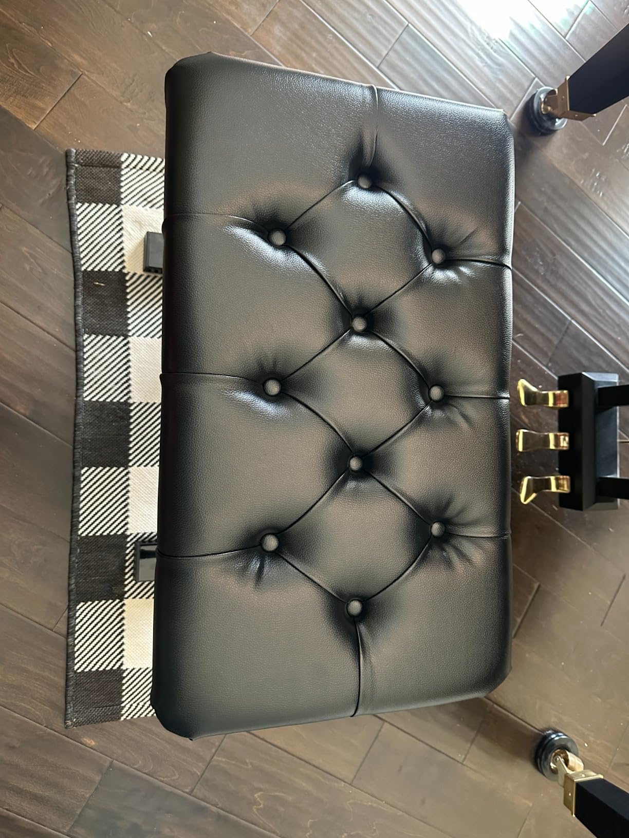 lumizone Hydraulic Lifting Piano Bench Height Adjustable Tufted customer photo 2