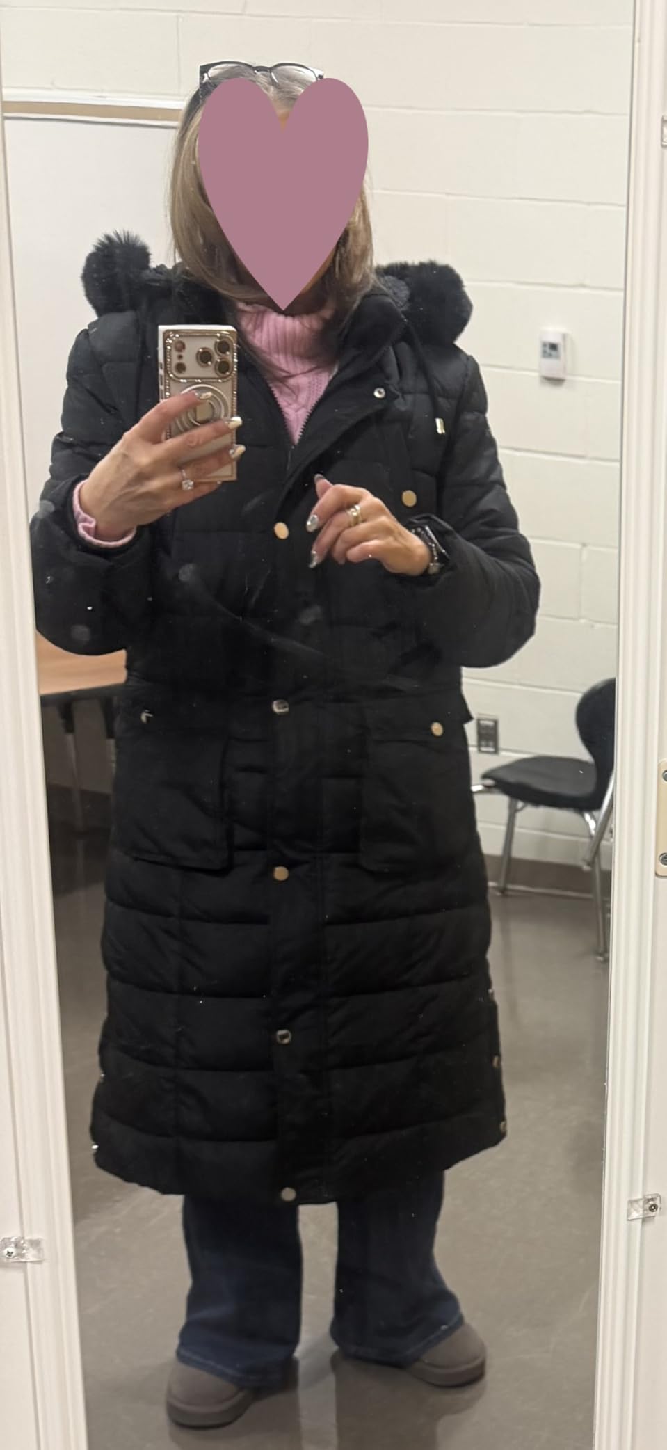 MOERDENG Women's Waterproof Long Winter Coat Thickened Down Alternative Jacket Warm Puffer Jacket Parka customer photo 2