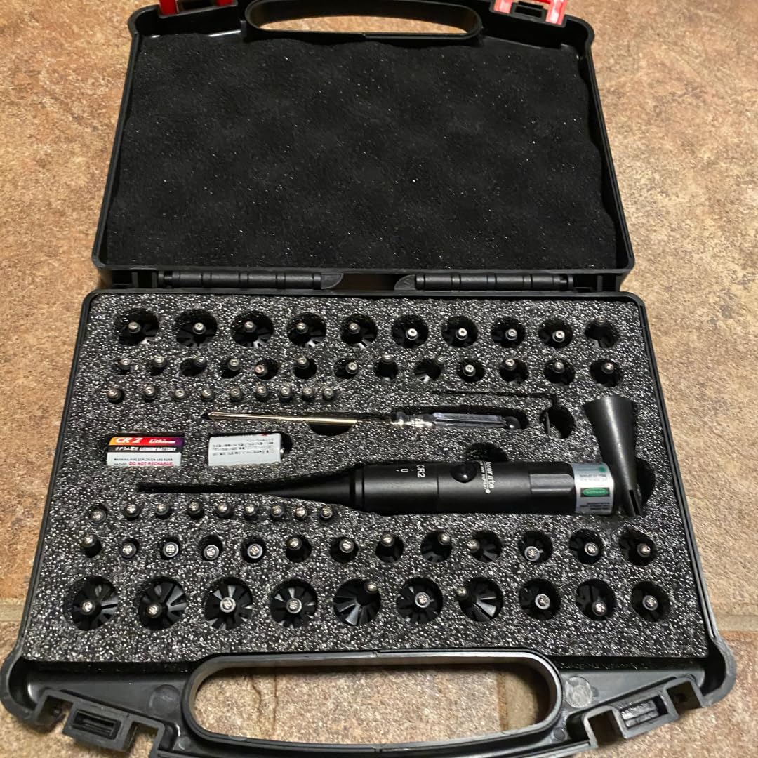 Visiofire Tool-Free Laser Bore Sight Kit: Green Laser Bore Sighter with 64 Upgraded Adapters fit 0.17 to 12 GA Calibers, Multi-Caliber Laser Bore Sighting Kit for All Gun customer photo 1