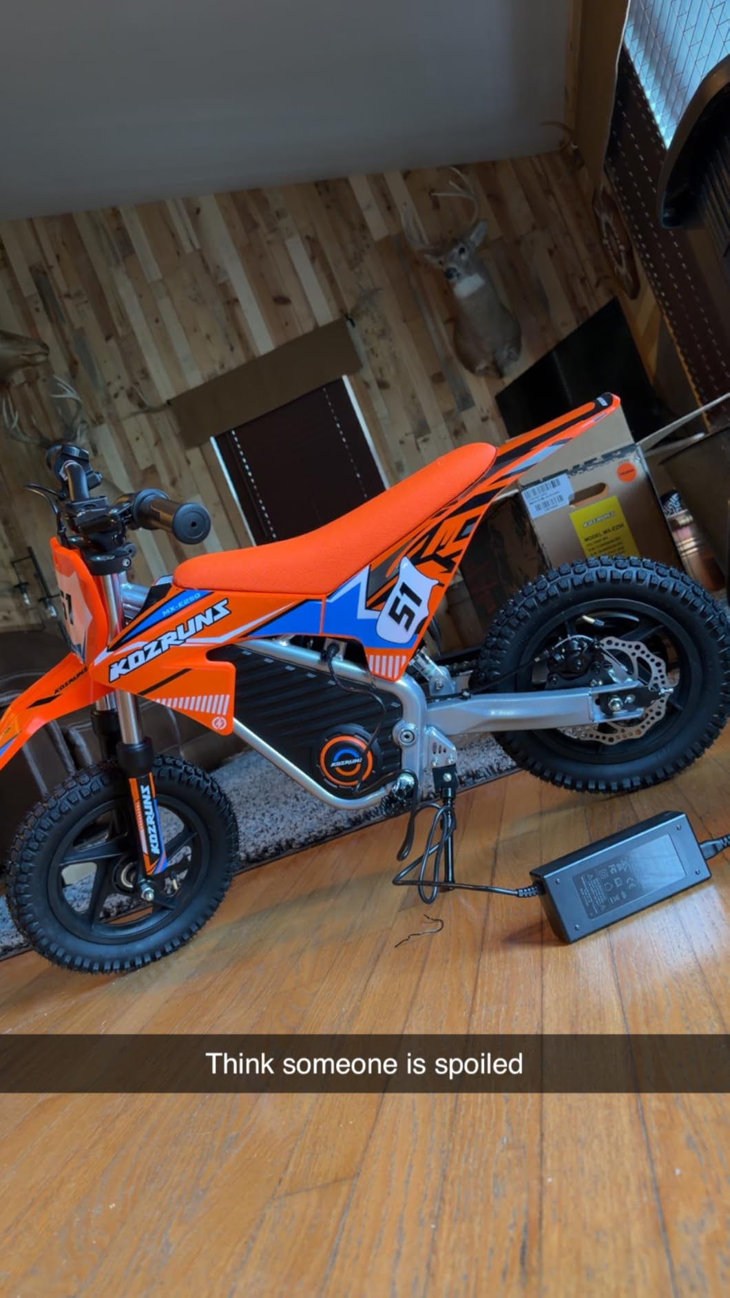 AIII Kids Electric Dirt Bike, Off-Road, 36V 350W 18.6MPH 14-Inch Orange, 5-8Yrs customer photo 1