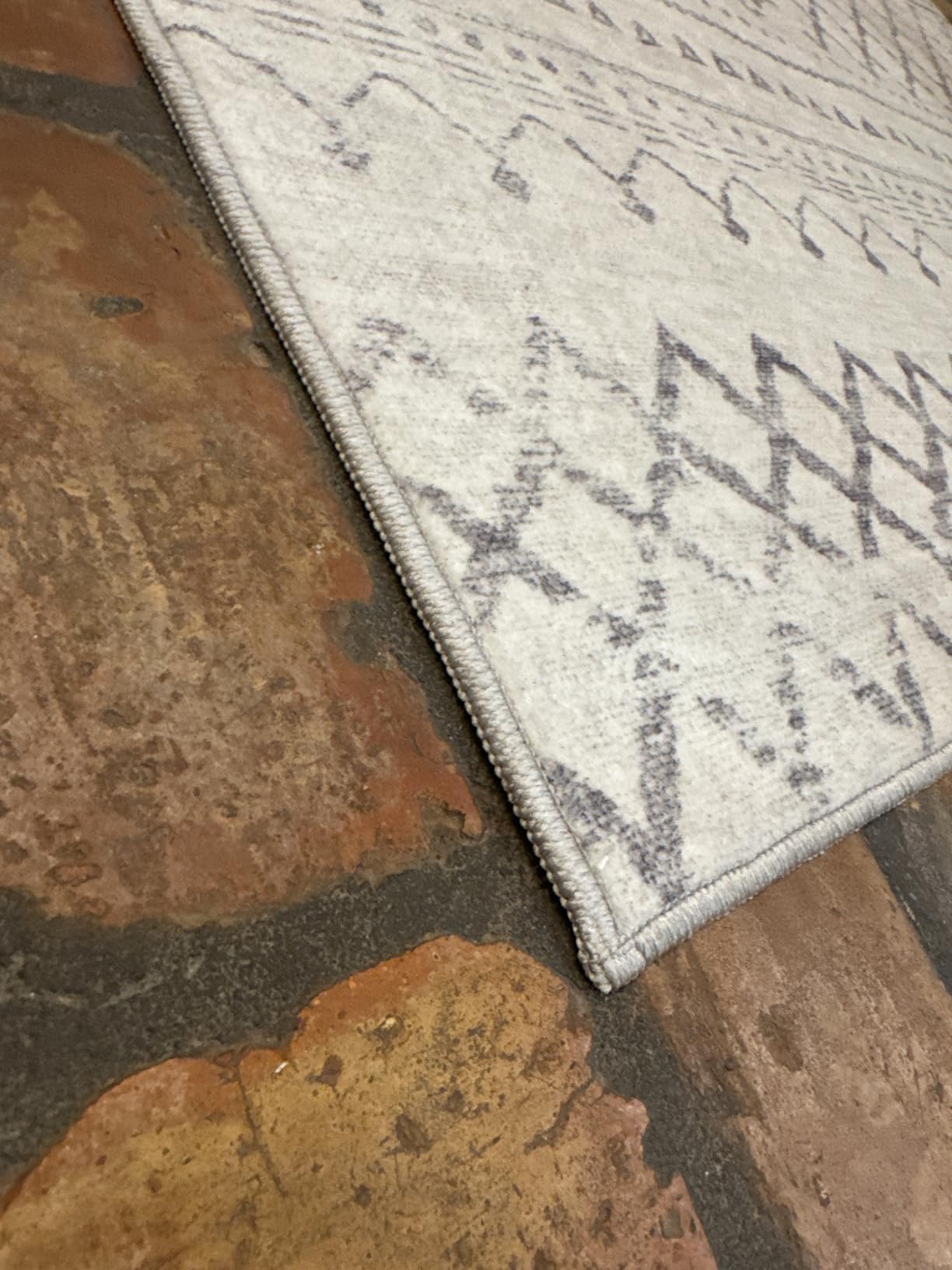 Area Rug Living Room Rugs 8x10 - Large Soft Boho Geometric Rug, Non-Slip Foldable Washable Rugs Non Shedding Modern Indoor Floor Carpet for Living Room Bedroom Office Dining Room (Brown Green, 8'x10') customer photo 1