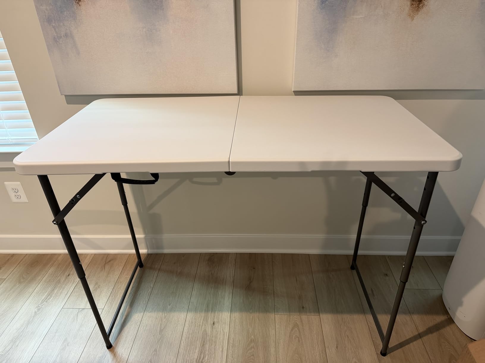 6 Feet Foldable Table with Built in Handle & Steel Legs | 6FT Heavy Duty Folding Portable | Perfect for Party, Dining, Wedding, Events, Picnic Indoor, Outdoor, Camping, Utility, Folding - 6 Foot customer photo 1