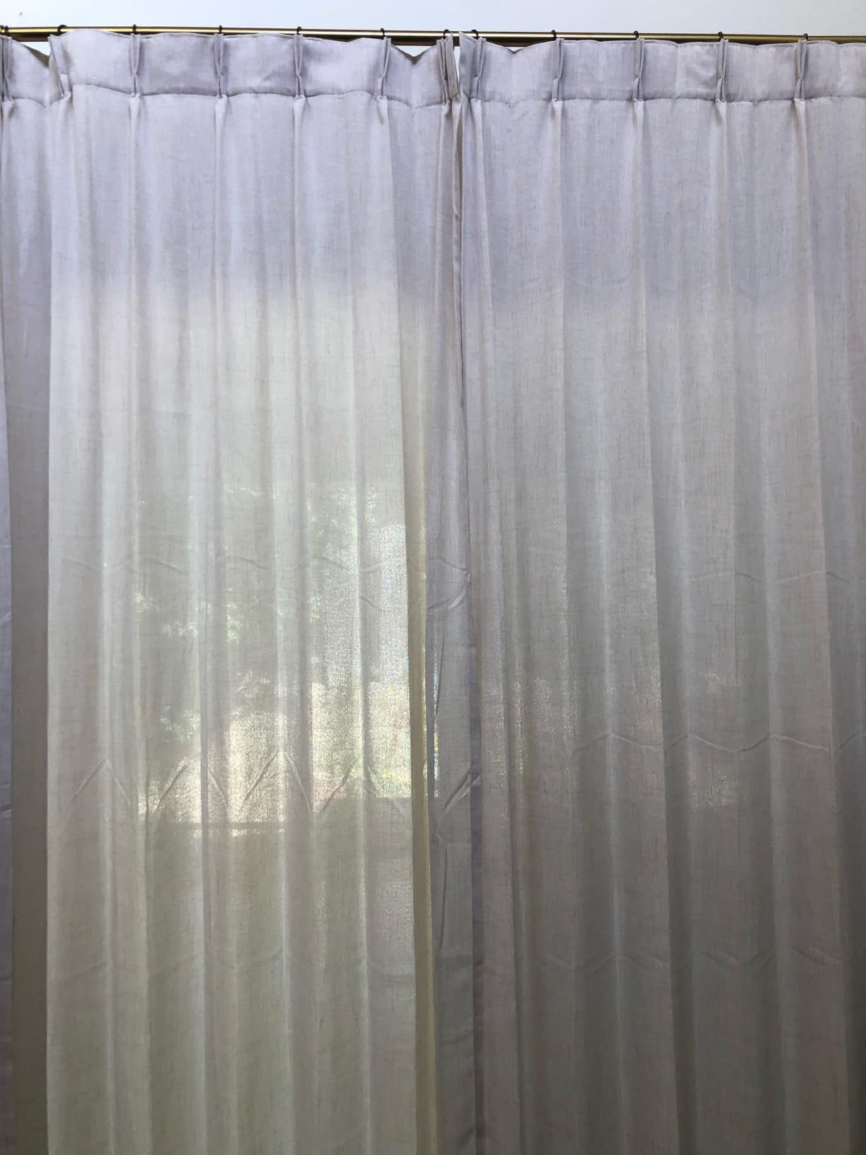 Pinch Pleated Linen Curtains 96 Inches Long for Living Room Bedroom, Light Filtering Boho Window Drape 96 inch 2 Panels Burgs with Hooks&Rings 8ft Cream Birch Sliding Glass Door Sheer Curtain Decor customer photo 1