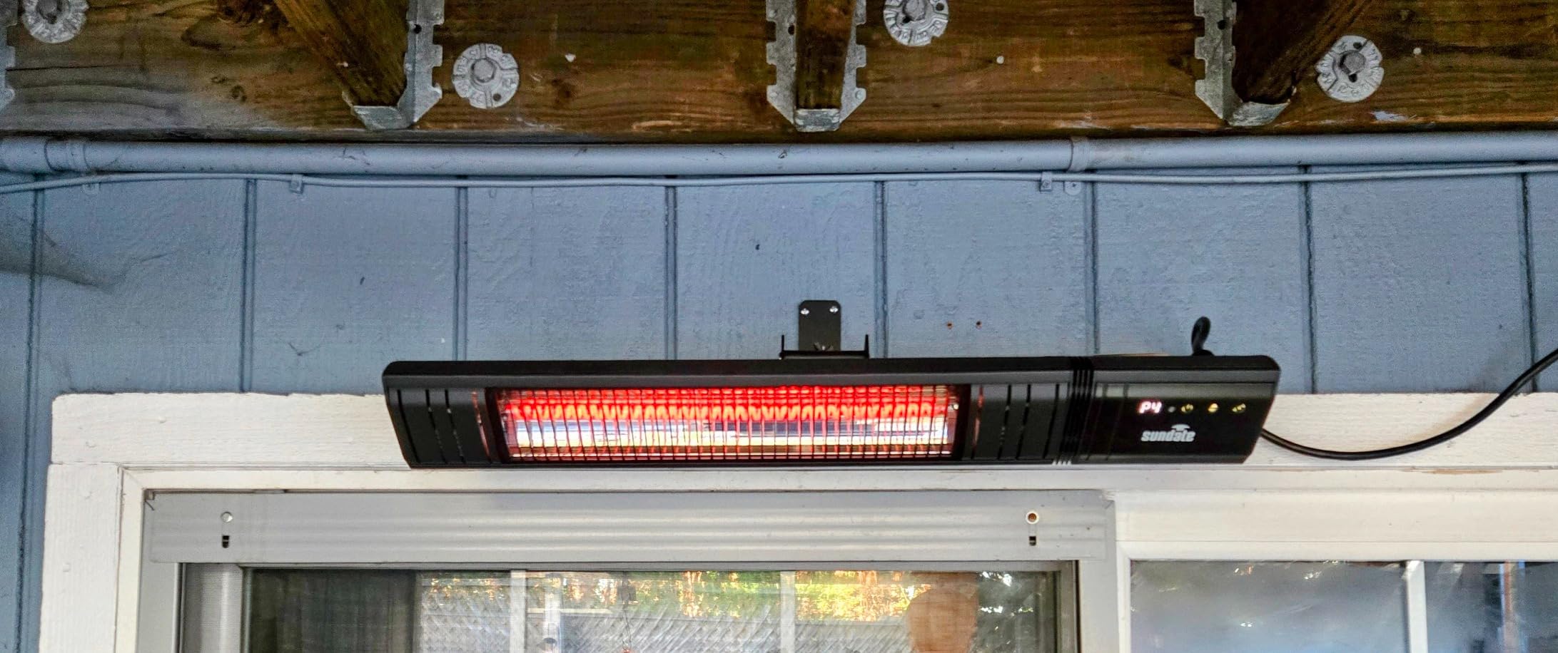 Sundate 1500W Infrared Patio Heater, WiFi App, 9 Heat Levels, 24H Timer | Waterproof Heater, Wall, Hanging or Ceiling Mount customer photo 1