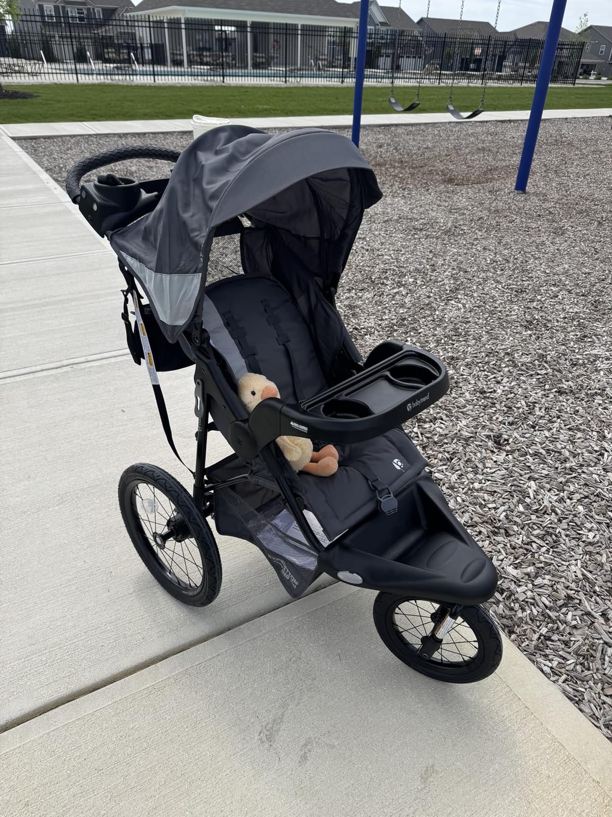 Baby Trend Expedition Zero Flat Jogger with LED Lights, Dash Grey | Foldable Infant & Toddler Jogging Travel System with Storage Basket, Canopy & 2 Cup Holders customer photo 2