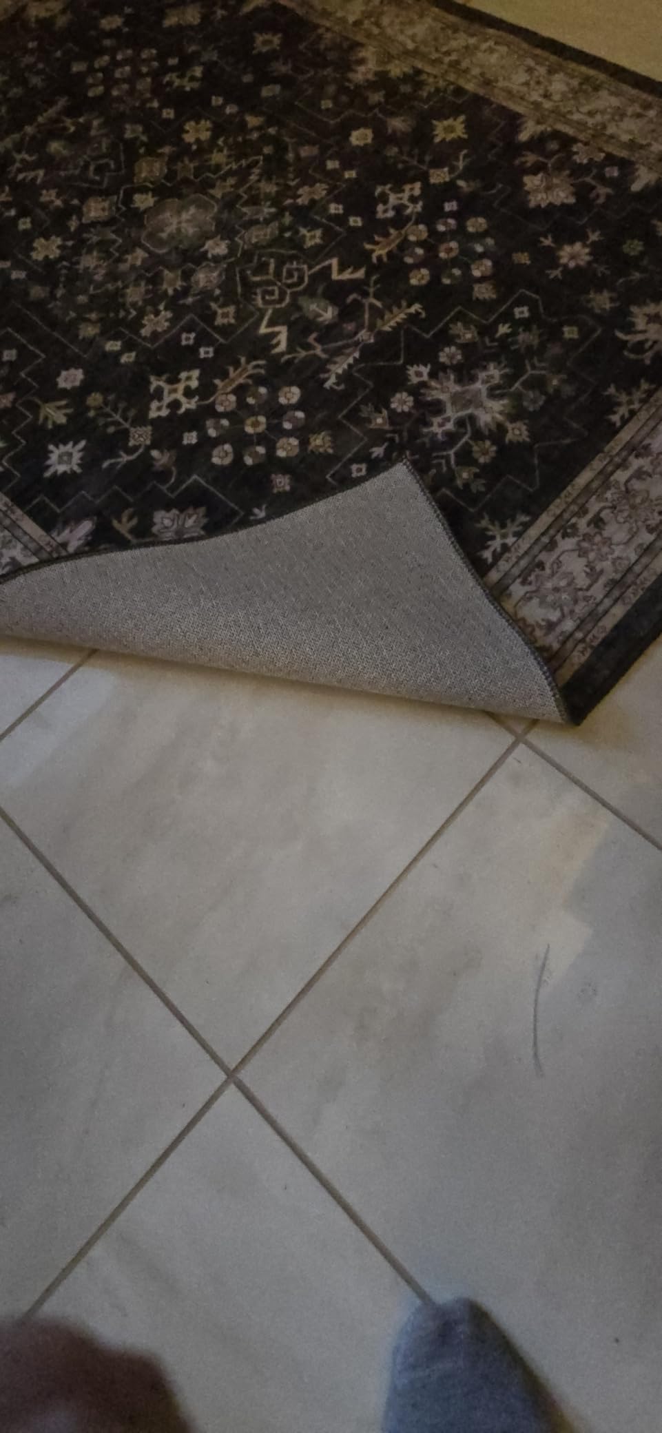 Black Farmhouse Washable 8x10 Area Rugs for Living Room, Bedroom, Dining Room Kitchen Table Rug for Under Table, Office, Dark Charcoal Tumble Stain Resistant Non-Slip Large Washable (8x10 Black/Multi) customer photo 1