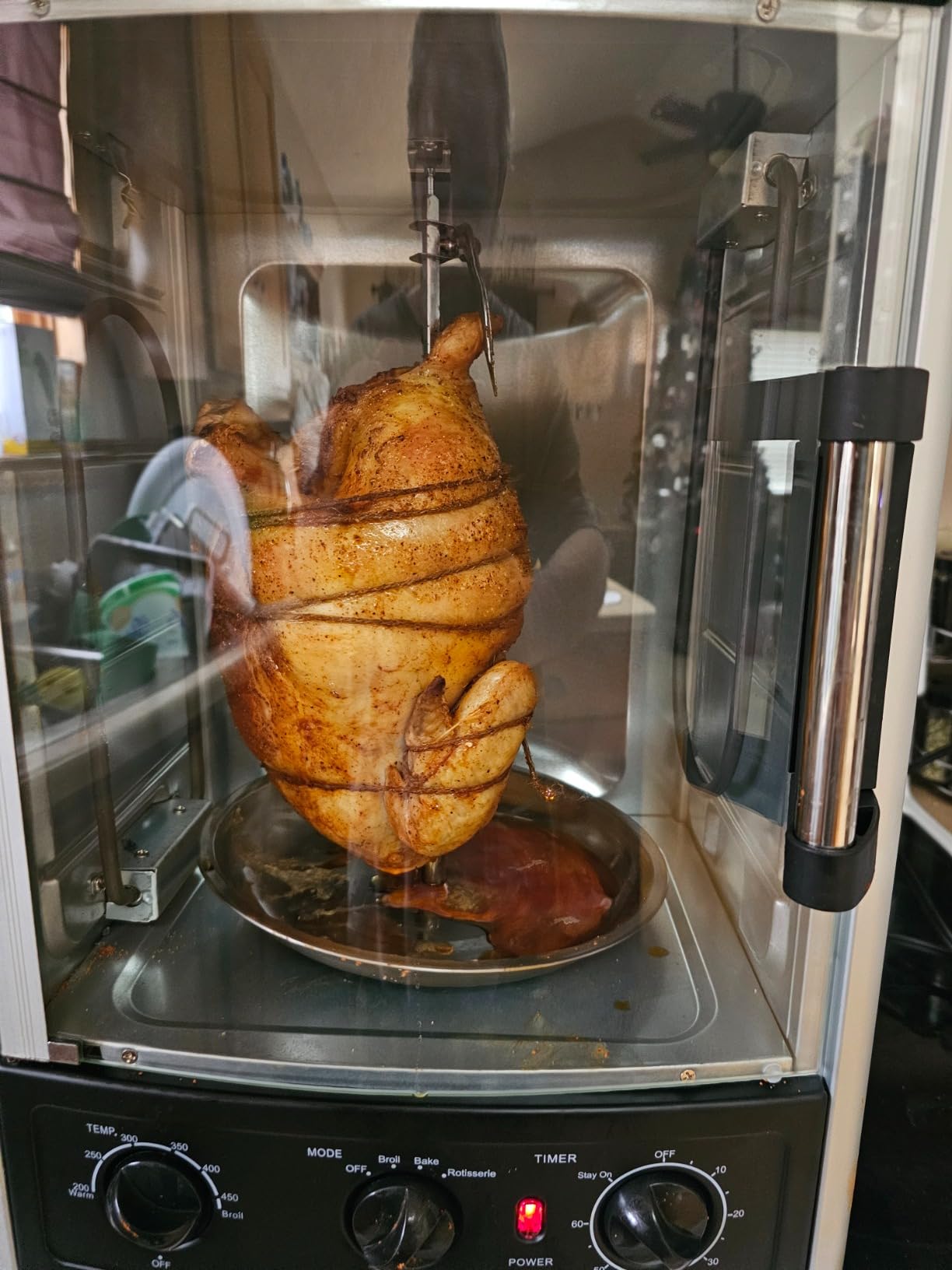 Nutrichef Vertical Countertop Oven with Rotisserie, Bake, Broil, & Kebab Rack Functions - Adjustable Settings - 2 Shelves - 1500W - Thanksgiving Turkey - Includes Grill, Kebab skewer racks & bake pan customer photo 1