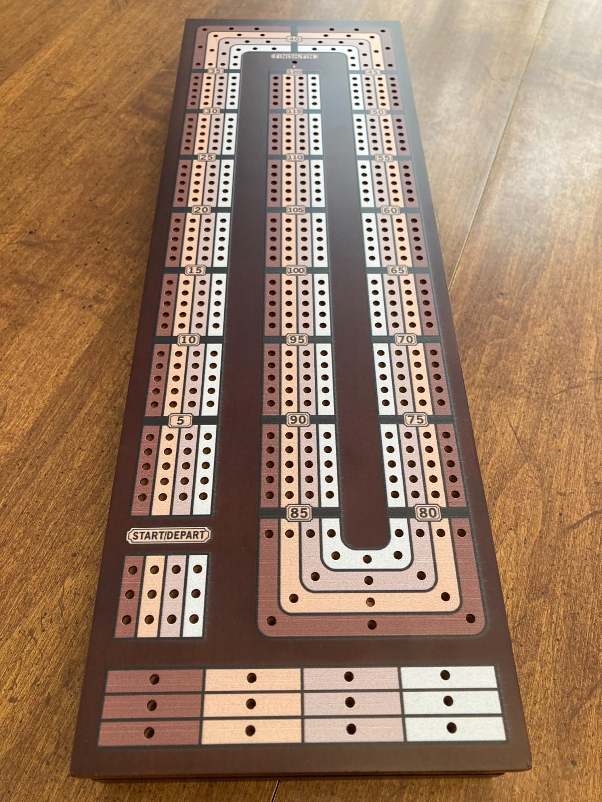 VAMSLOVE Upgraded Wooden 4-Track Cribbage Board Game Magnetic Scoreboard with Large Slots for Storing 2 Playing Cards and 12 Metal Pegs, Travel Family Game Night (Instruction Included) customer photo 1