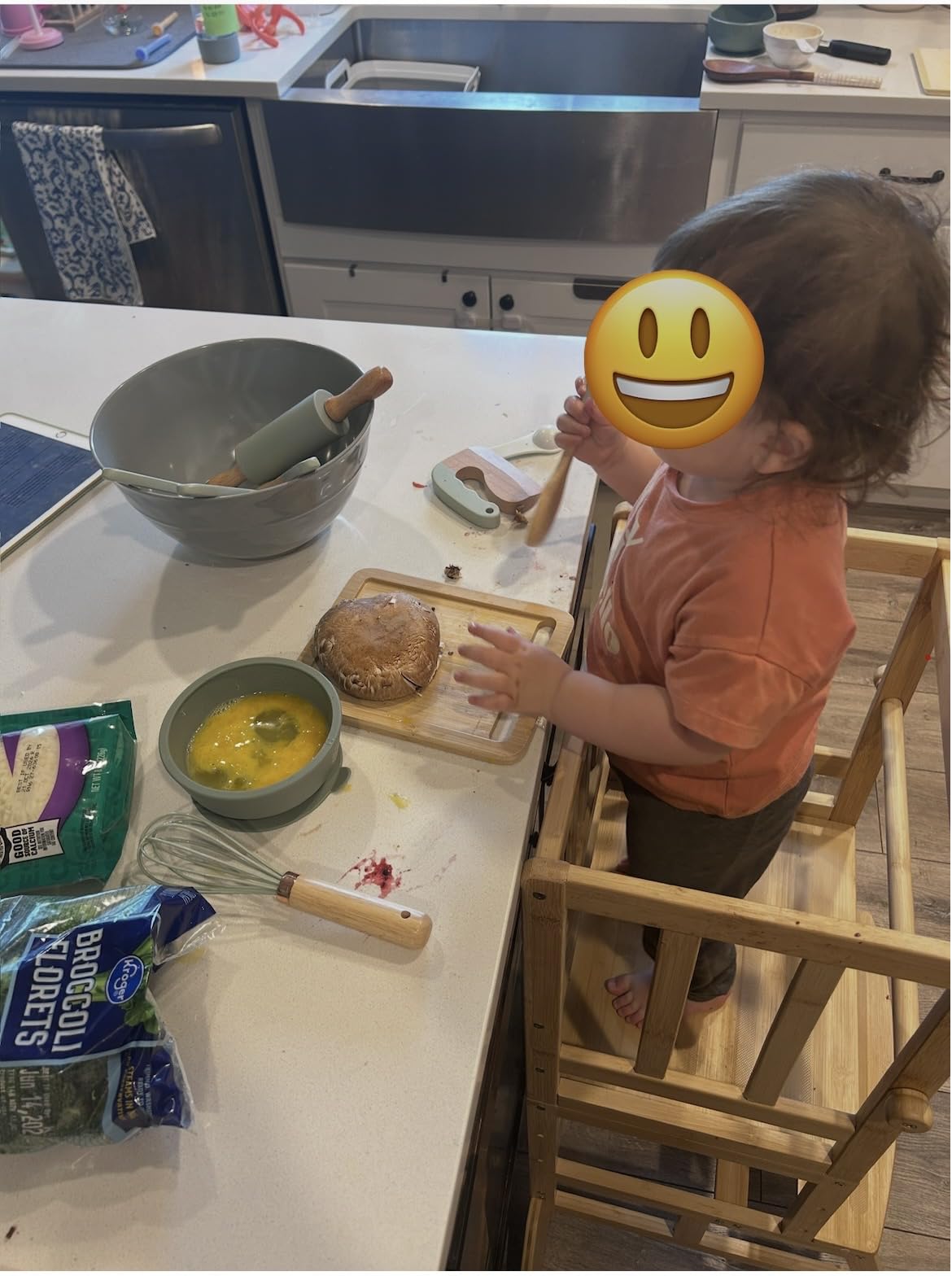 Wooden Cooking & Baking Set for Kids - Safe & Real Toddler Kitchen Tools | Durable Utensils Give Toddlers a Fun Cooking Experience - Perfect for Gifting to Create Lasting Family Memories customer photo 2