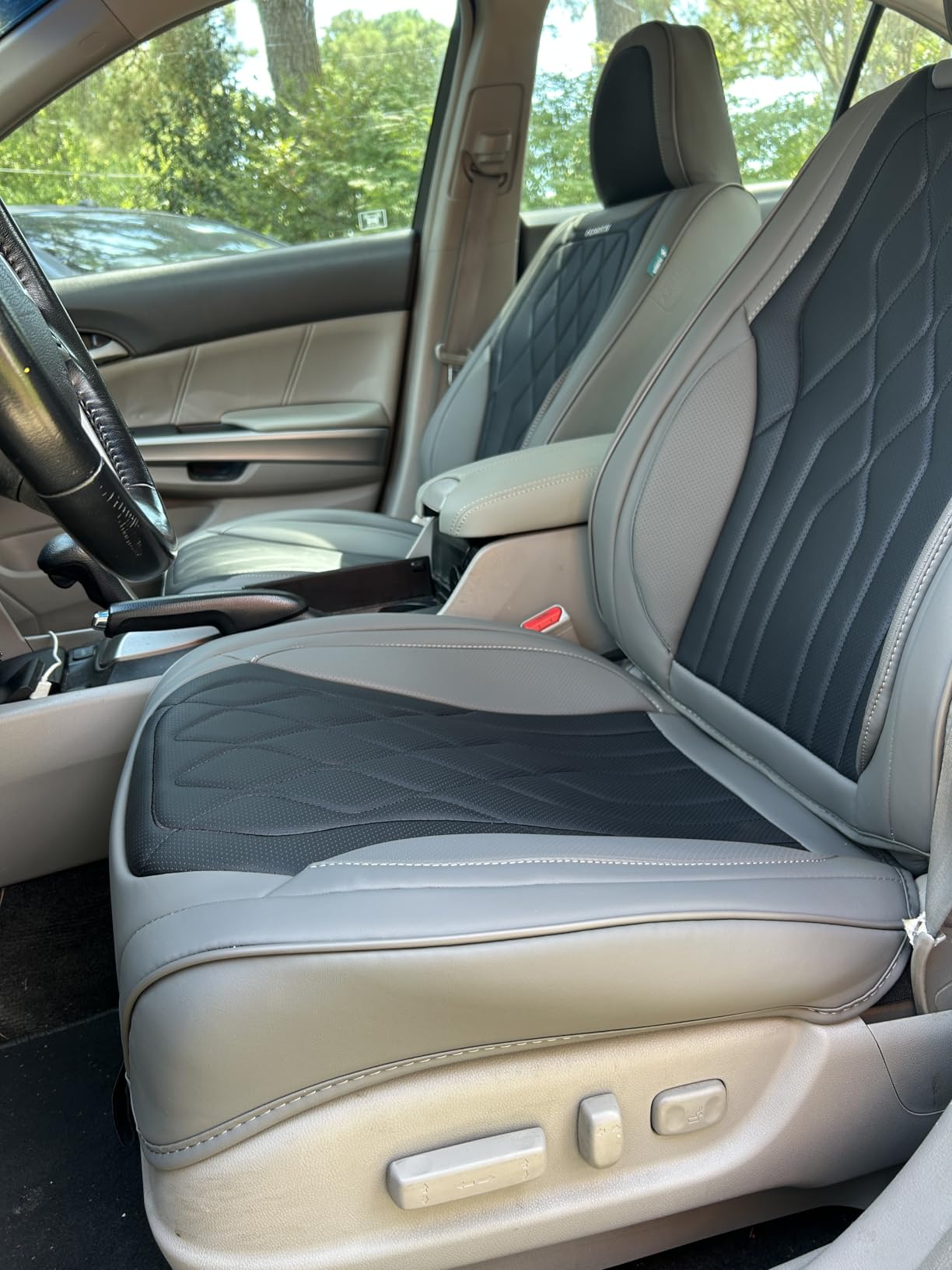 FLORICH Premium Leather Car Seat Covers, 2 Front Set (Brown) customer photo 2