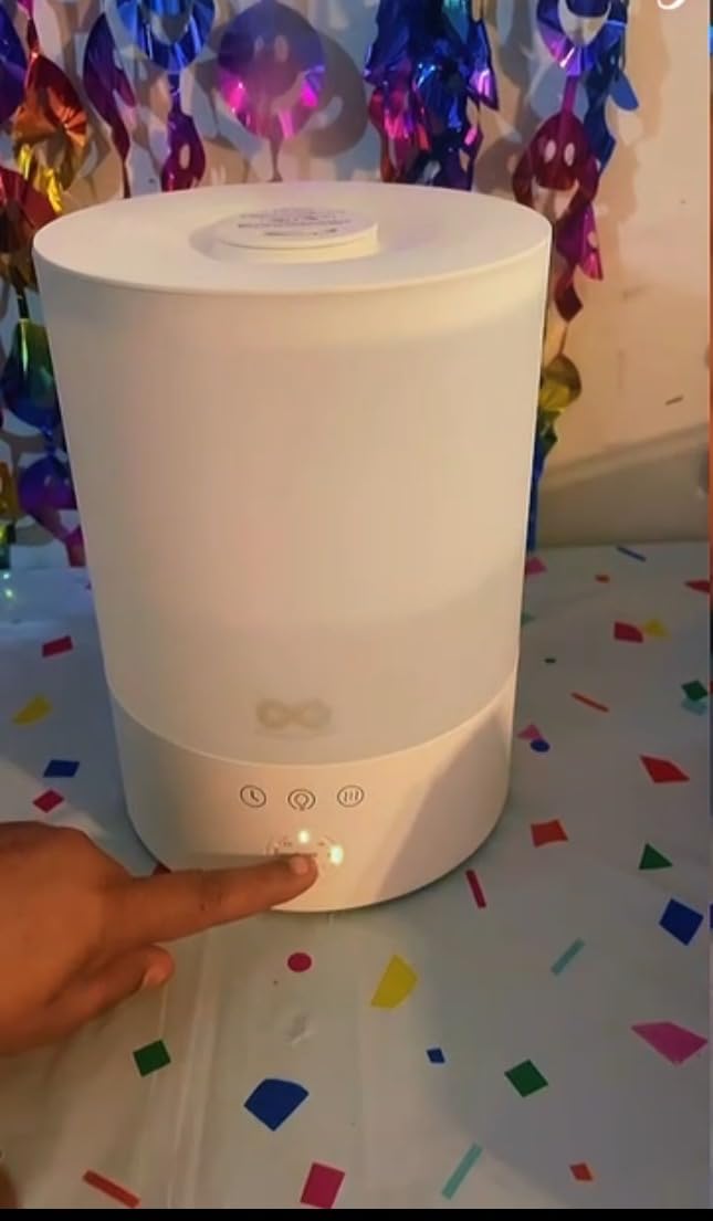 Everlasting Comfort 2.5L Top Fill Humidifier for Bedroom - 28dB Ultra-Quiet, Easy to Fill & Clean, 24HR Runtime, Night Light, Timer, Ultrasonic Cool Mist, Auto Shut-Off for Indoor Use customer photo 1