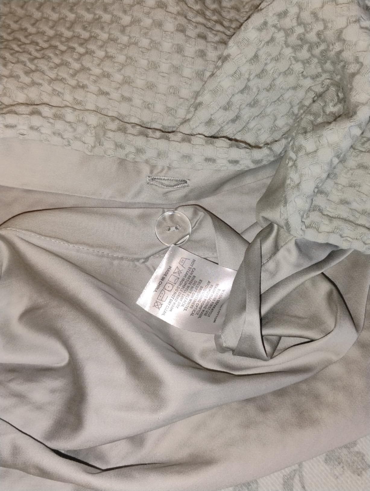 3Pcs 100% Egyptian Cotton Waffle Duvet Cover Set Queen 90 x 90, White | 600 TC, Soft Breathable Luxury Textured Comforter Cover, All-Season customer photo 2