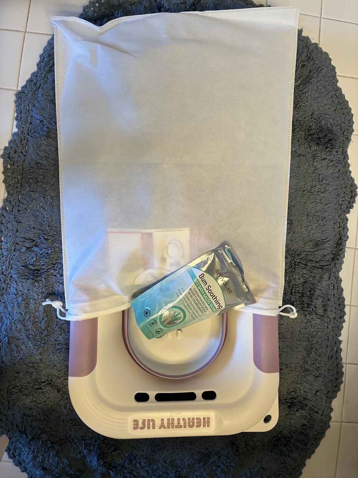 LeMeeOly Electric Sitz Bath, Unisex Foldable Sitz Bath for Toilet Seats, Sitz Bath for Postpartum Care and Hemorrhoids, Non-Slip & High Water Flow (Purple) customer photo 1