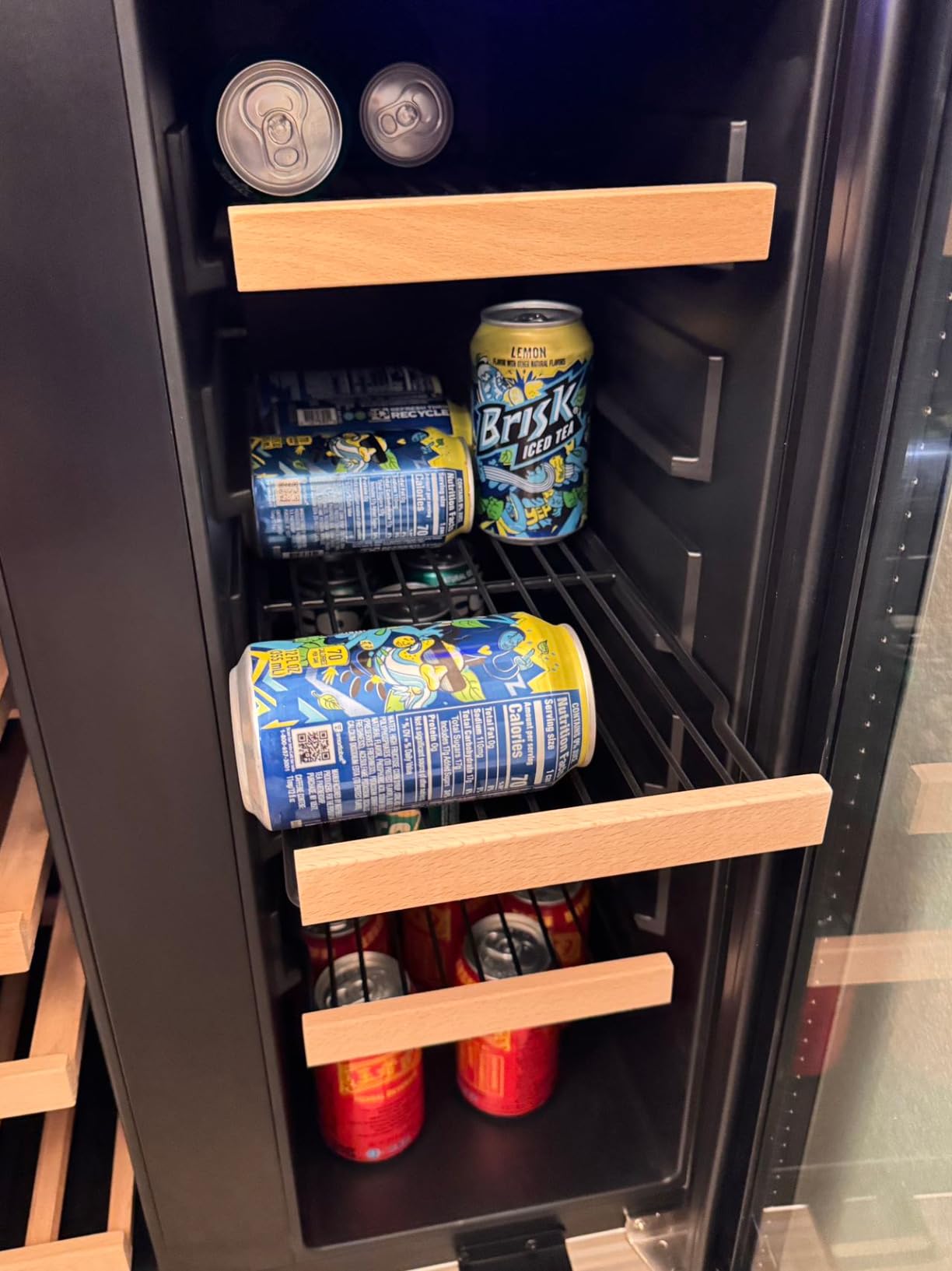 BODEGA 24 Inch Wine and Beverage Refrigerator, Dual Zone Wine and Bar Beverage Cooler, Commercial Black Bar Cooler With 2 Glass Doors, Bar Fridge Hold 19 Bottles and 57 Cans,Built-In or Freestanding. customer photo 1