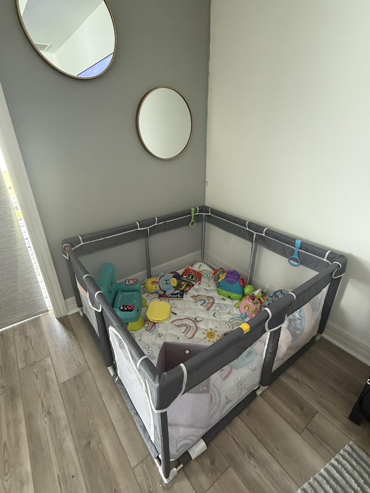 ORIAN Baby Playpen 50x74, Large Baby Play Yard for Babies & Toddlers, Grey customer photo 2