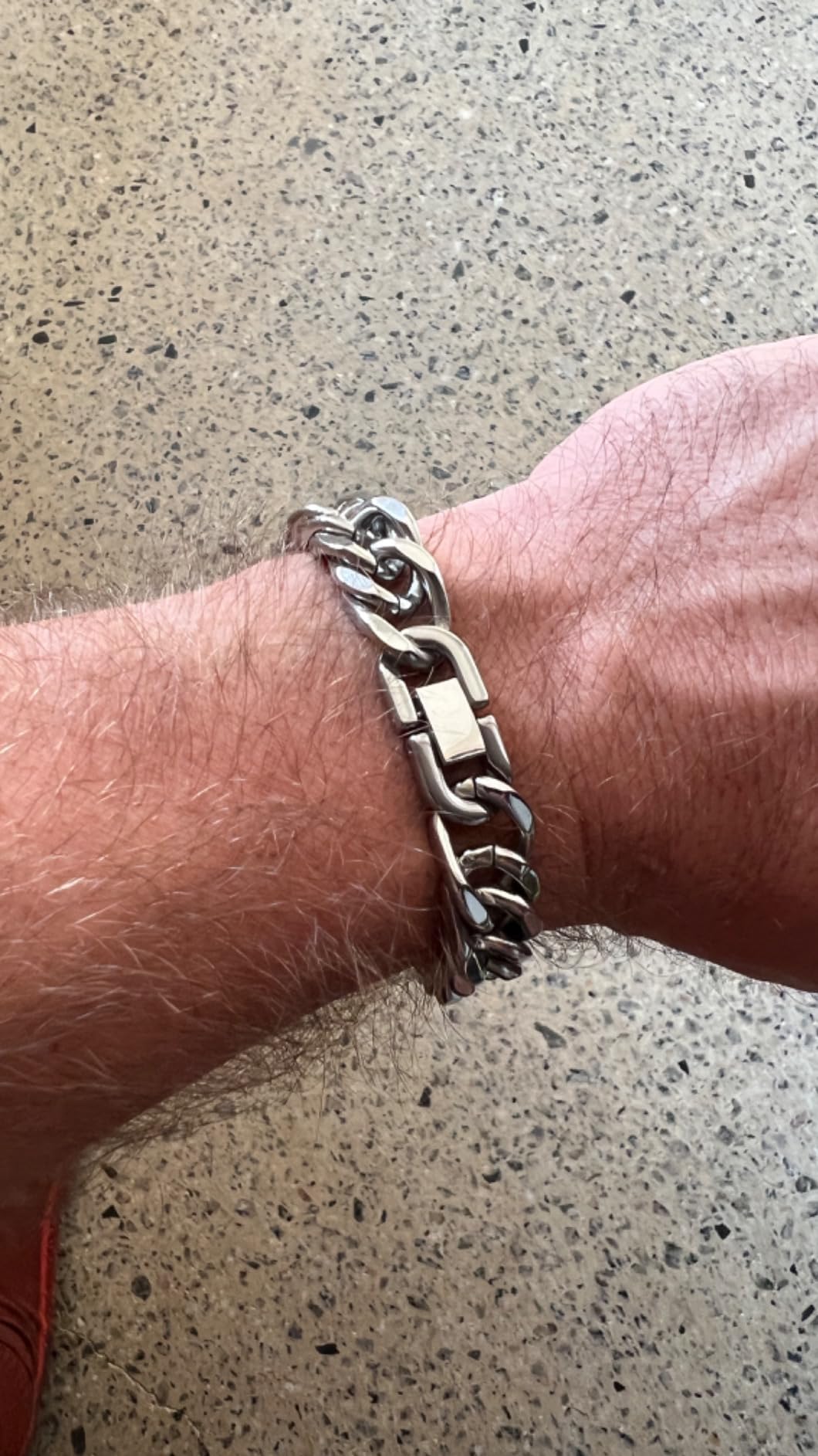 FaithHeart Mens Stainless Steel Cuban Link Bracelet, Tarnish Resistant customer photo 1