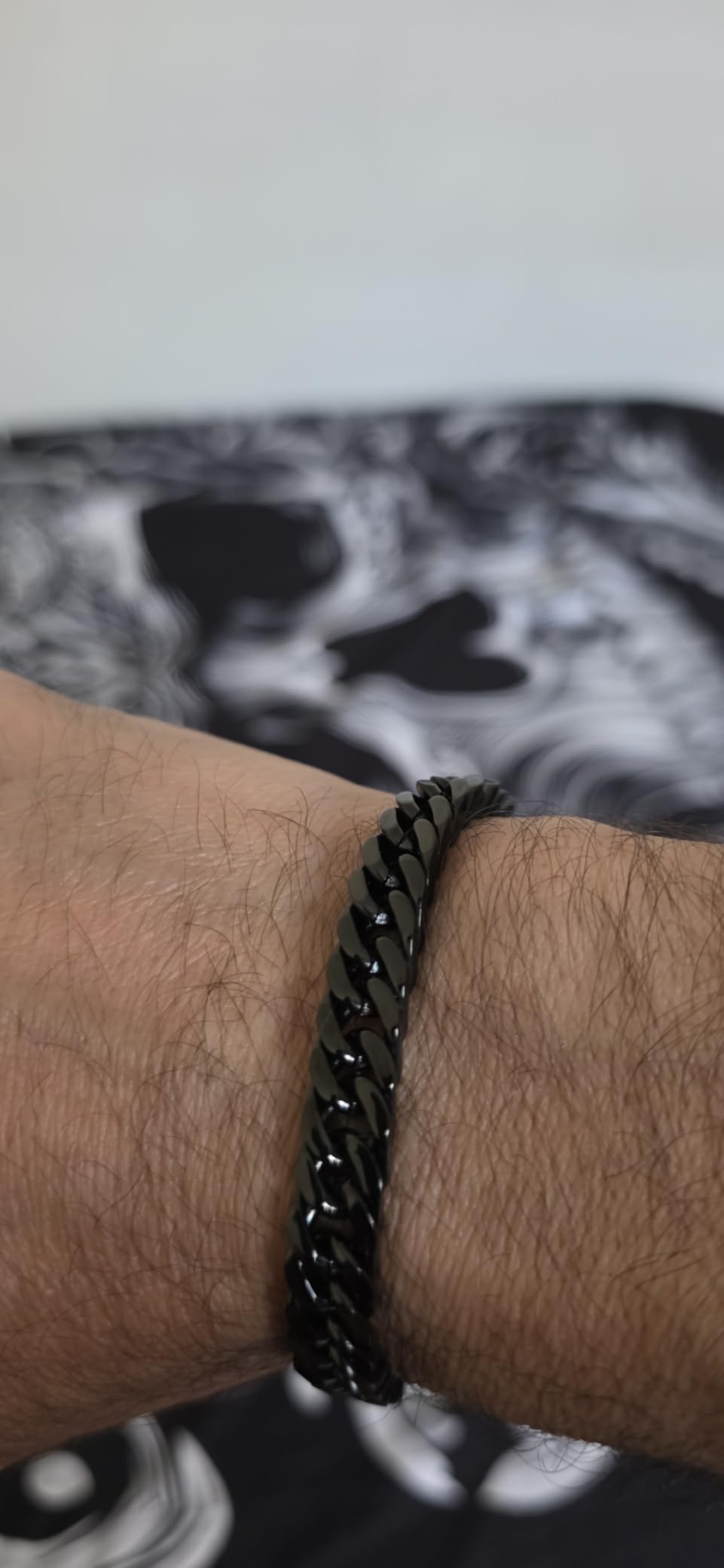 FaithHeart Mens Stainless Steel Cuban Link Bracelet, Tarnish Resistant customer photo 2
