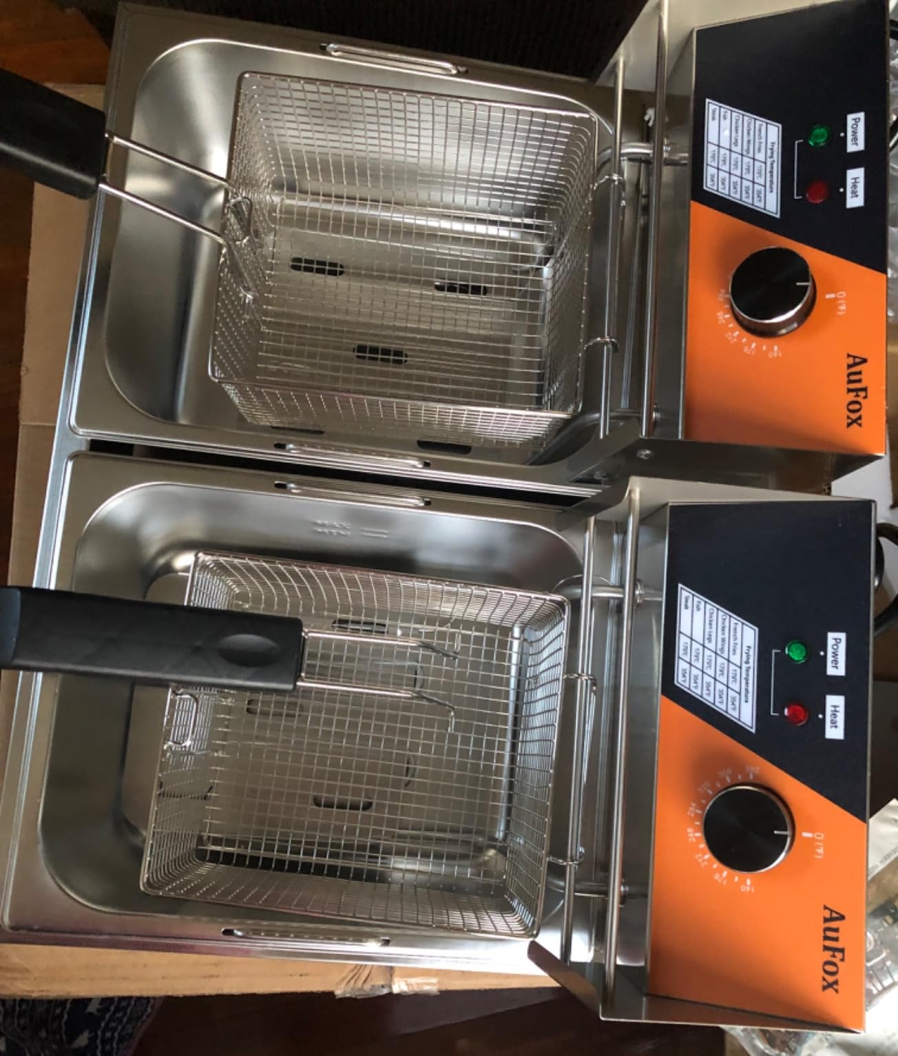 Commercial Deep Fryer 20.7Qt/20L Dual Tank Deep Fryers with Baskets | 0.8mm Thickened Stainless Steel Electric Countertop Fryer with Adjustable Temperature, 1700w x2, 110v customer photo 2