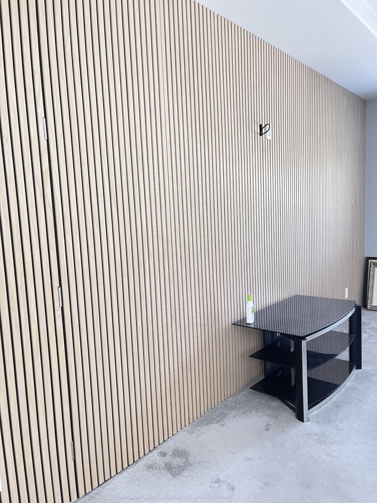 Yuzzy Wood Panels for Wall - 9 Feet Dark Walnut Wood Slat Acoustic Panels 4 PCS - Modern Sound Absorbing Wall Panels for Interior Wall Decor customer photo 1