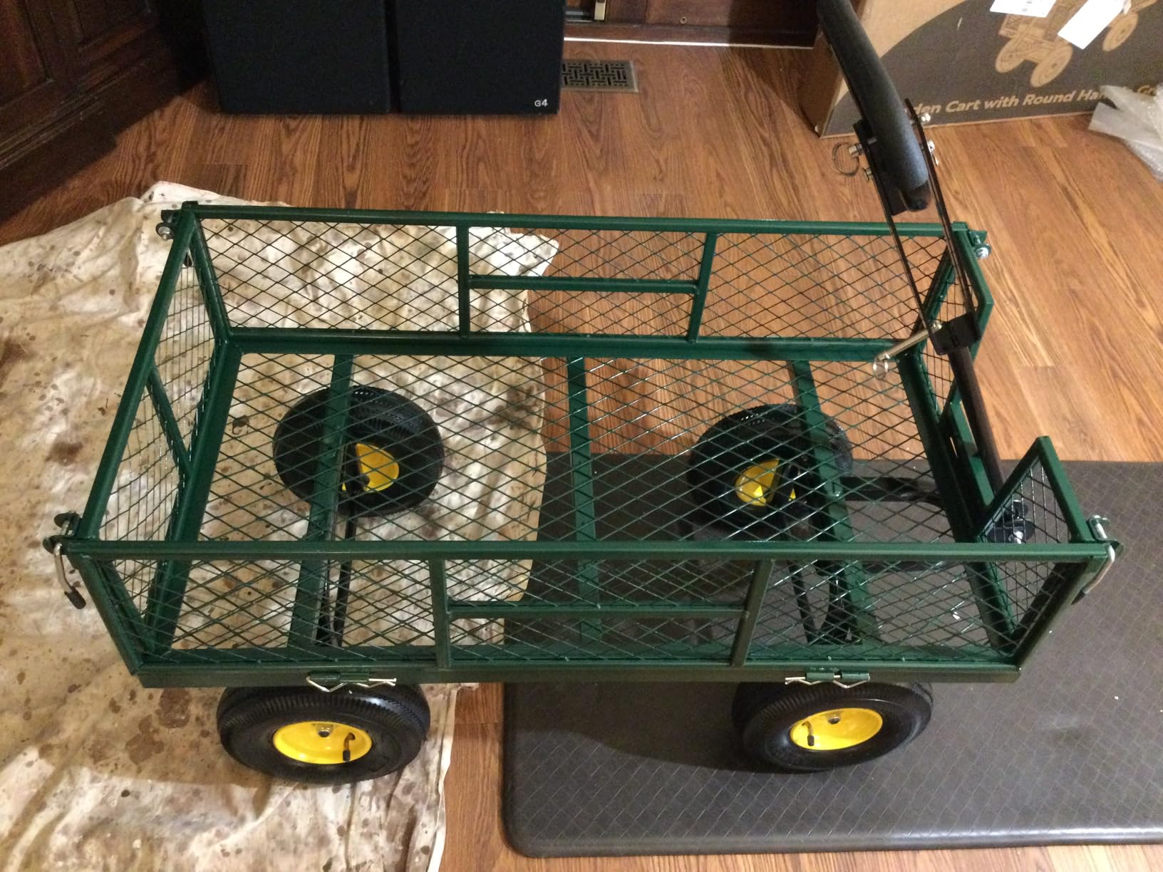 VIVOHOME Steel Garden Cart Heavy Duty 900 LBS 4.5 Cu Ft Utility Wagon with Removable Sides customer photo 2