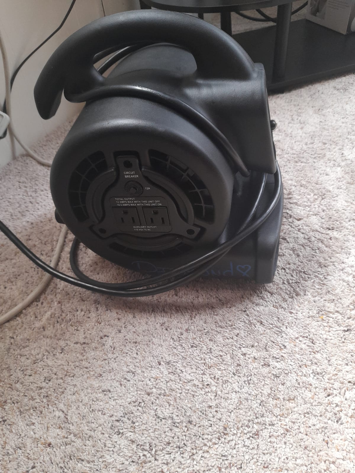 XPOWER P-80 Mini Utility 600 CFM Centrifugal Air Mover, Floor Fan, Blower, Stackable, for Drying, Cooling, Ventilating, Home Use Water Damage Restoration, Workshop, Plumbing customer photo 2
