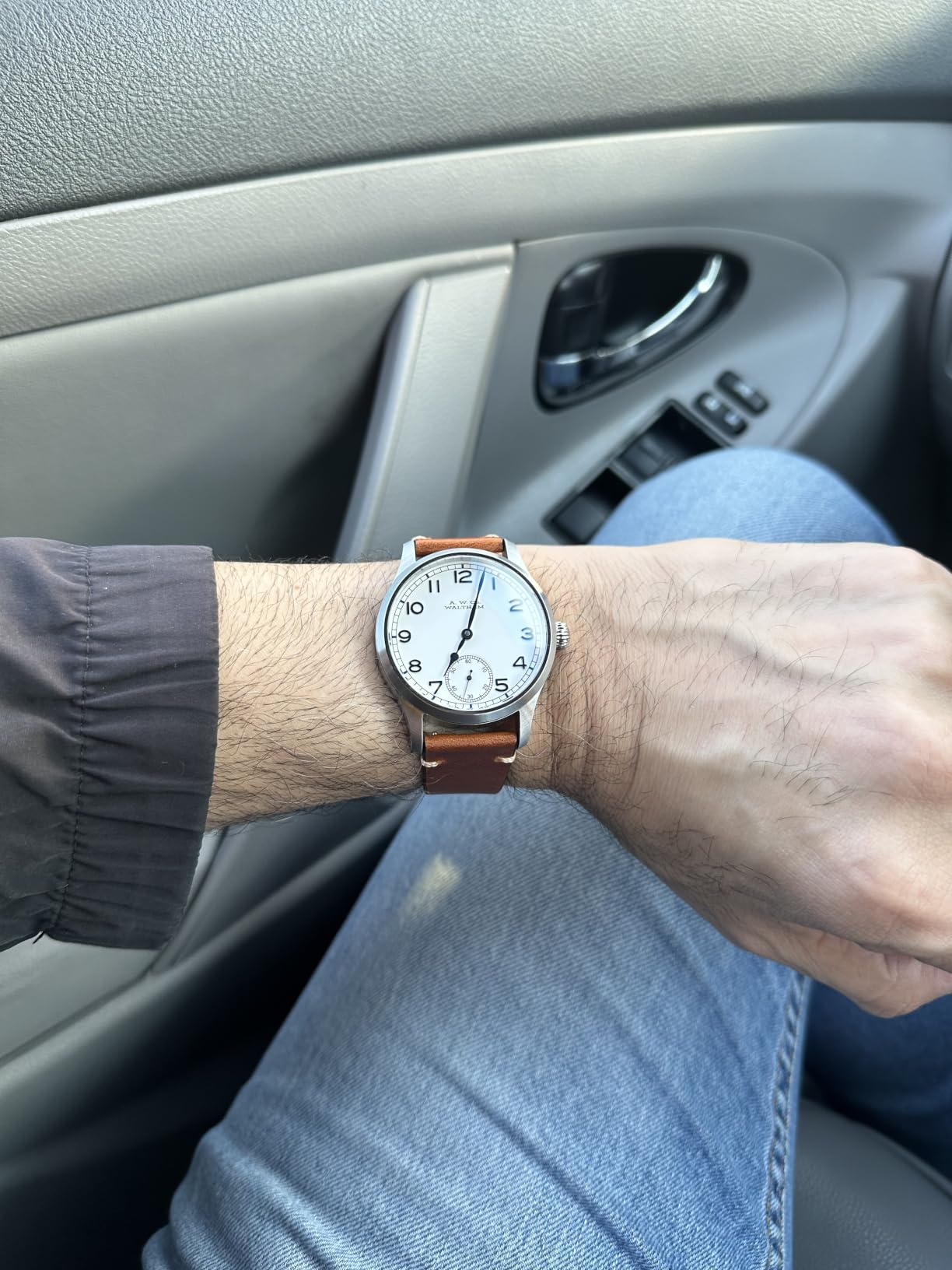 Getalia leather Watch Band Retro Oil Wax Leather, 18mm 19mm 20mm 21mm 22mm Quick Release Foldover Clasp Watch Straps for Men and Women customer photo 2