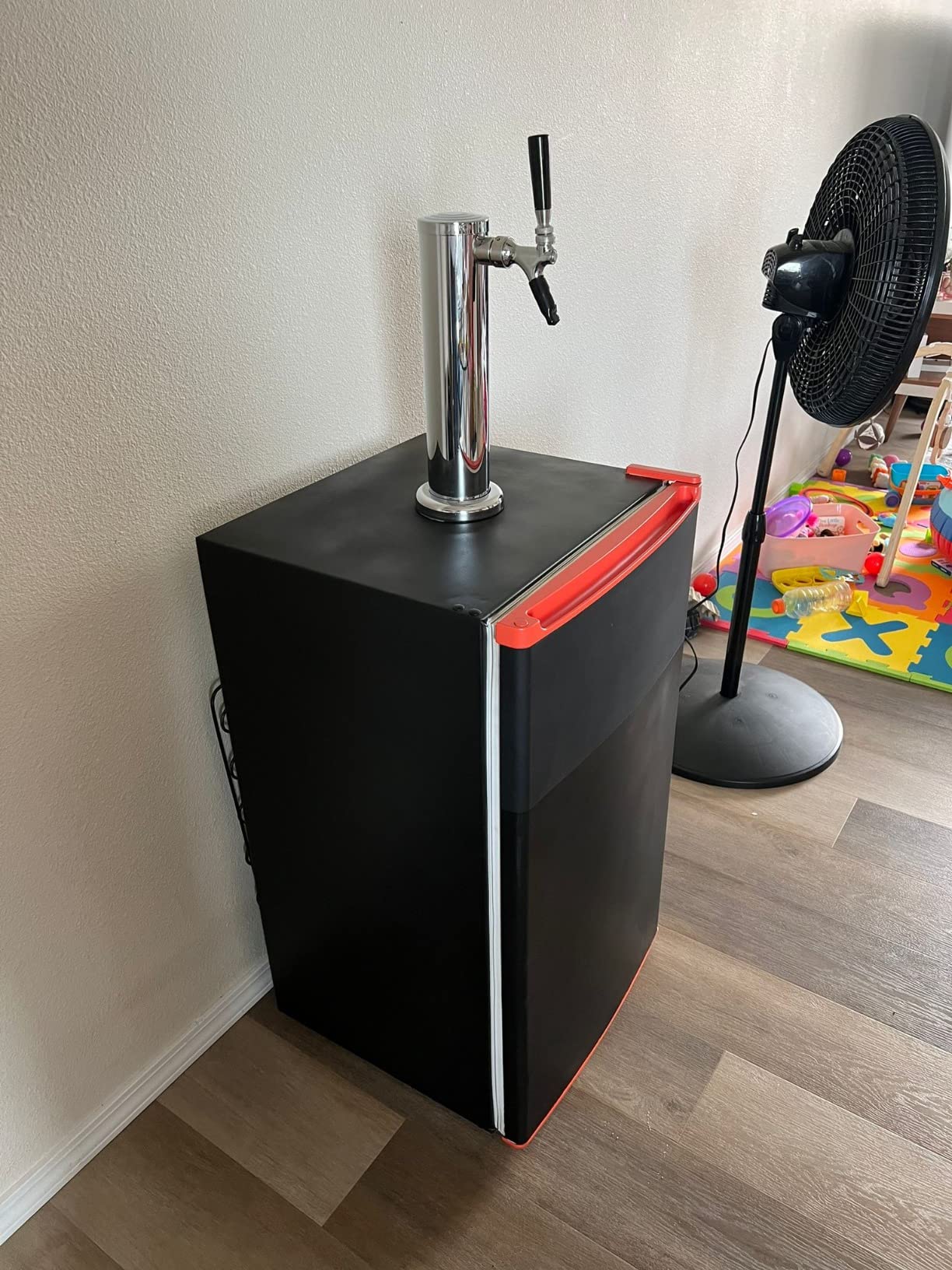 MRbrew Dual Tap Stainless Steel Beer Tower, 3 inch Flange For Kegerator Tower | Kegerator Beer Tap Tower, Countertop & Kegerator Mount, Pre-Assembled Lines With Beer Faucet For Beer Wine Juice Dispensing customer photo 2
