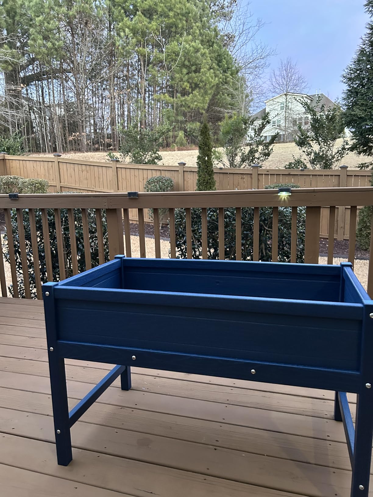 Small HDPE Raised Garden Bed, Elevated Planter Box with Legs, Outdoor All-Weather Planter Raised Beds for Seeds, Herbs, Flowers, Vegetables (Navy Blue) customer photo 1
