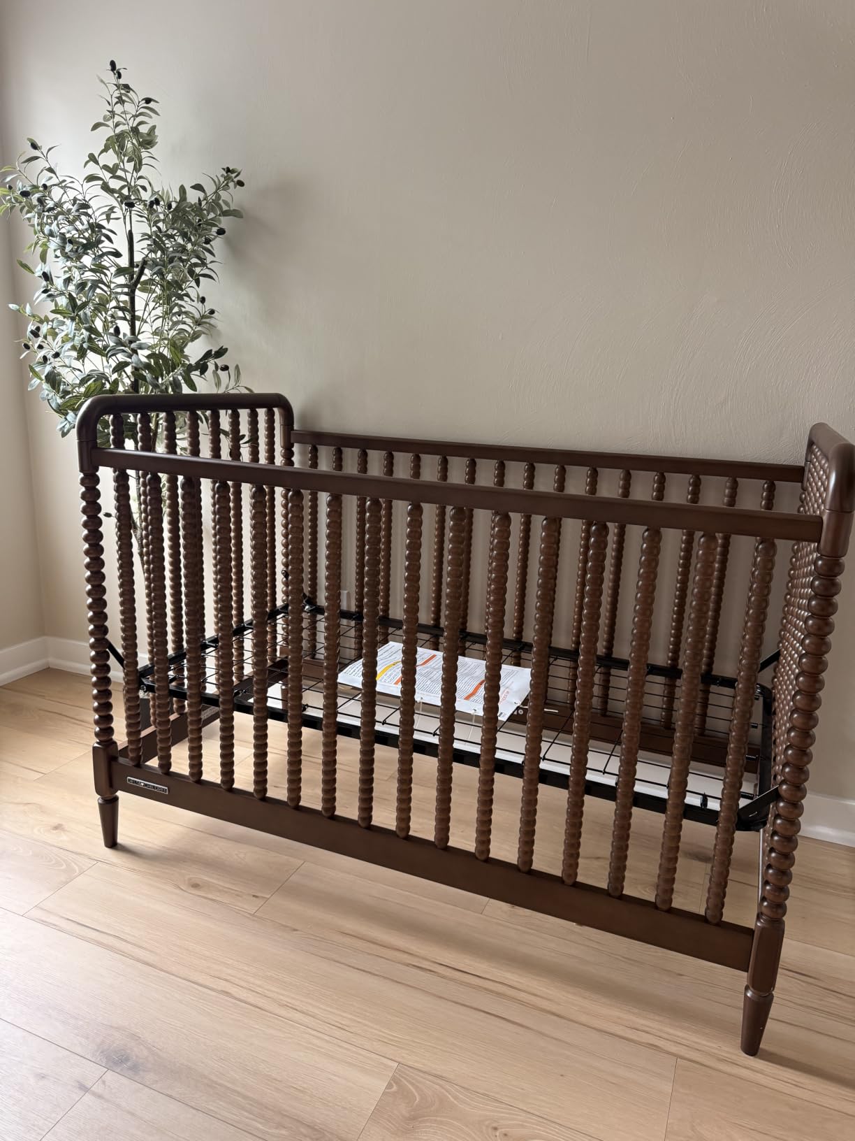 Delta Children Saint 4-in-1 Convertible Crib - Greenguard Gold Certified, Teak Brown customer photo 2