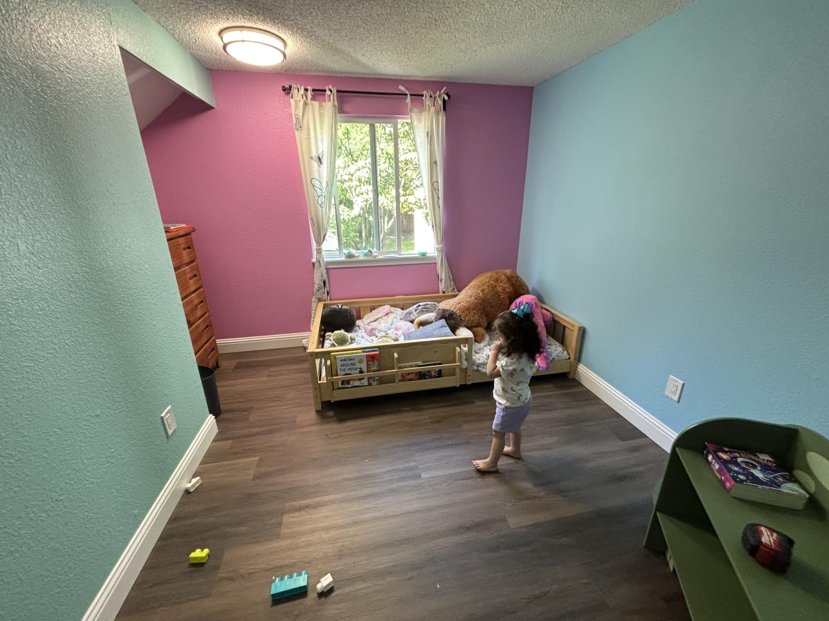 Twin Floor Bed with Slats, Fence and Door, Twin Size Montessori Floor Bed for Kids, Girls, Boys, Easy Assemble Montessori Bed Frame(Twin White) customer photo 1