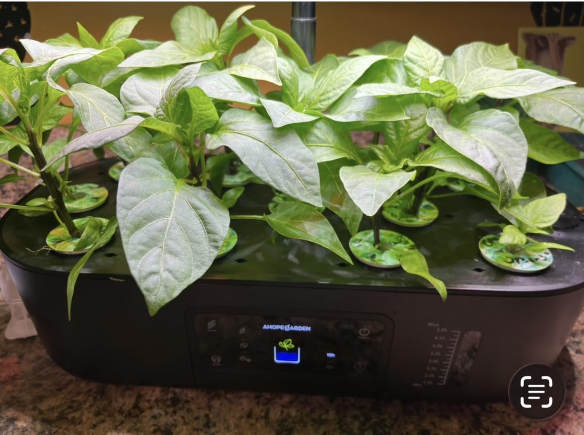 Ahopegarden Hydroponics Growing System Kit Indoor Herb Garden with Grow Light 12 Pods, with LCD Touch Panel Hydroponic Planter, Planting Height Up to 17