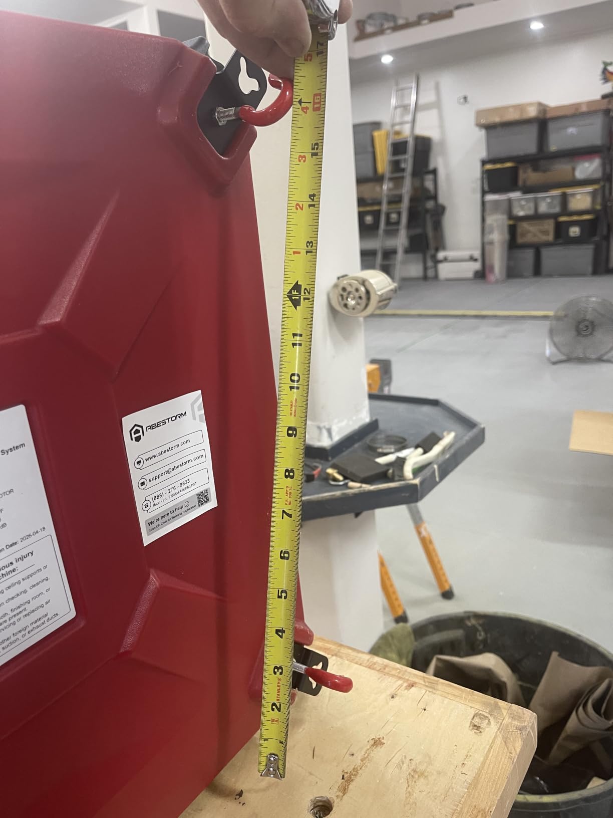 Abestorm 1080 CFM Intake Air Filtration System, 270 Degree Workshop Dust Collector with Remote Control, Ceiling Mounted for Woodworking Shops and Garage, 2-speed Adjustment, DecDust 1080 customer photo 1