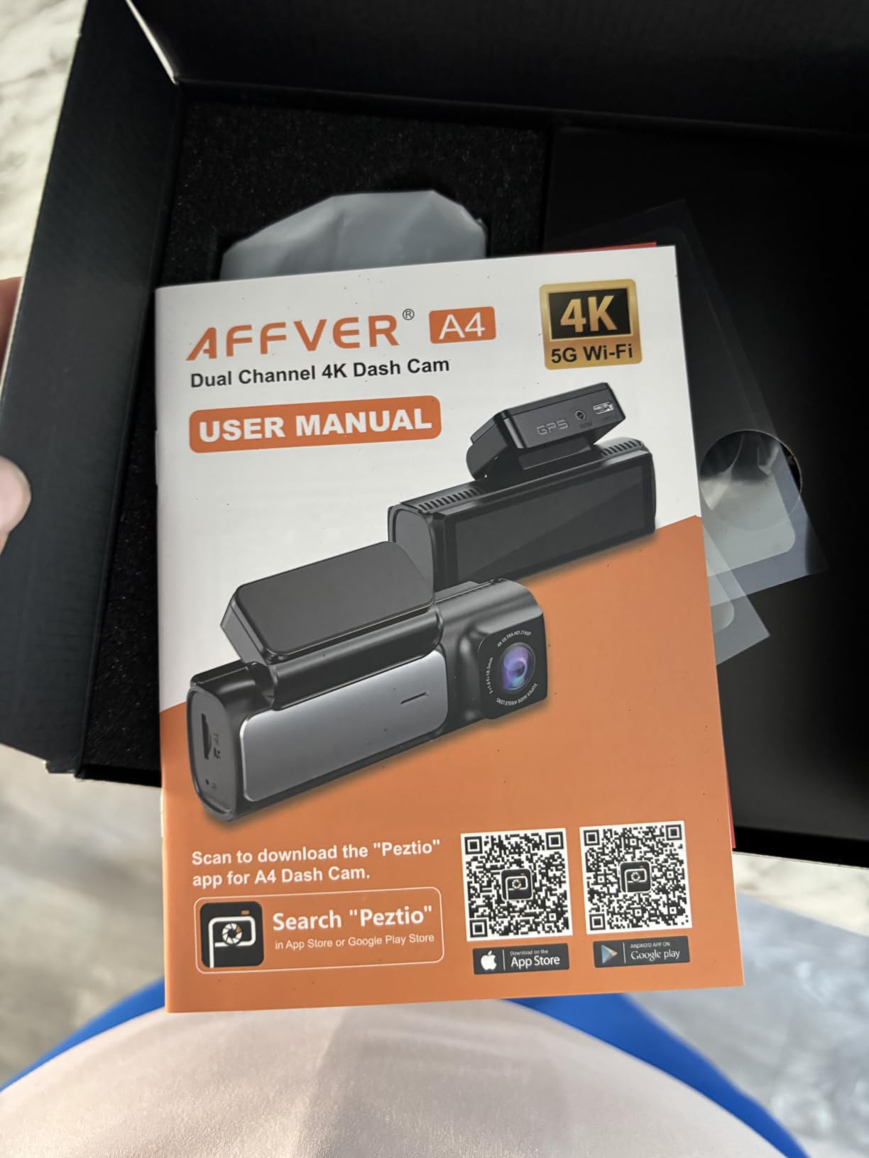 Affver 4K+2.5K Dash Cam Front and Rear, Built-in 5G WiFi 6 GPS, 64GB Card Included, 3.59'' IPS Screen Dash Camera for Cars, Dual Dashcam with G-Sensor, Loop Recording, 24H Parking Monitor customer photo 1