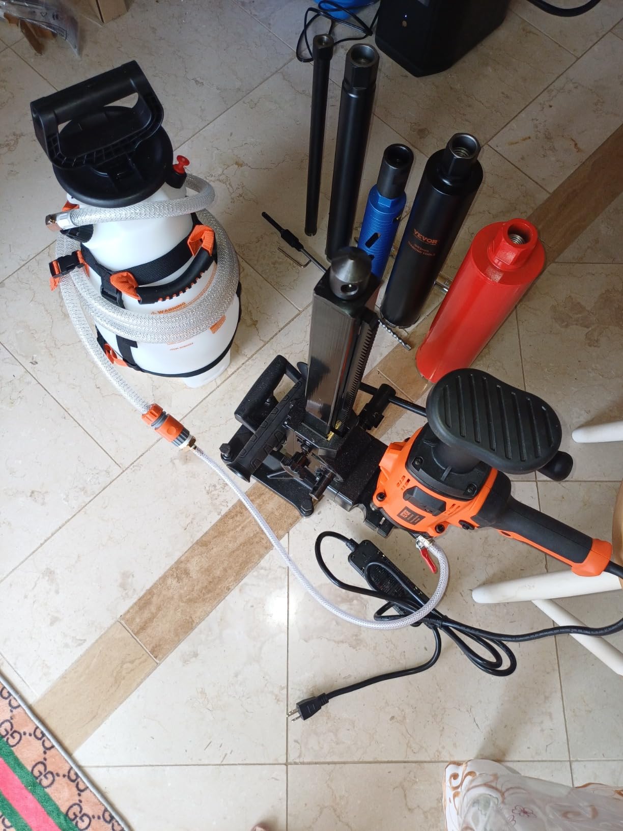 VEVOR 2 in 1 Handheld & Stand-mount Core Drill 0.8-6.3in Drilling Diameter | 2000W Powerful Concrete Drilling Machine with Stand and Core Bit, For Corner Operation and Large-Scale Projects customer photo 2