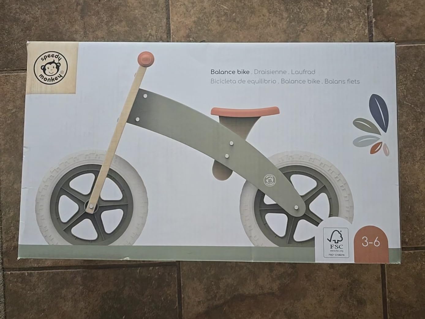Speedy Monkey Wooden Balance Bike | Cushioned Seat & Low Frame Kids Gift | FSC wood, ride on toys, balance, gross motor & first pedaling play customer photo 2