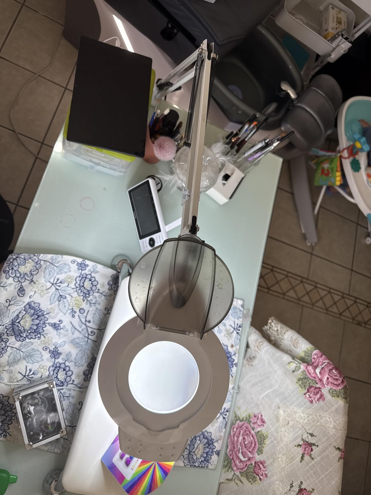 2200 Lumens Mag Lamp for Estheticians, 2-in-1 Magnifier Floor Light | 144 LED Stepless Dimmable, 10X Real Glass, Lighted Magnifying with 5 Wheel Rolling Stand for Craft Tattoo Lash & Facials Nail customer photo 1