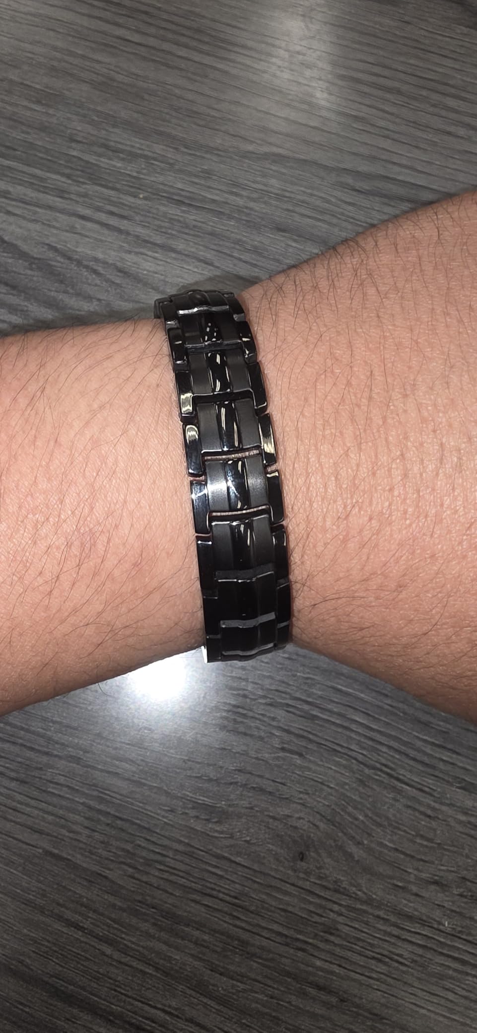 MagnetRX Magnetic Bracelets for Men - EllipseMAX 5X Strength 5,000 Gauss Magnets - Designed in USA & Patent Pending - Premium Titanium Mens Magnetic Bracelet & Adjustable Length (Silver) customer photo 1