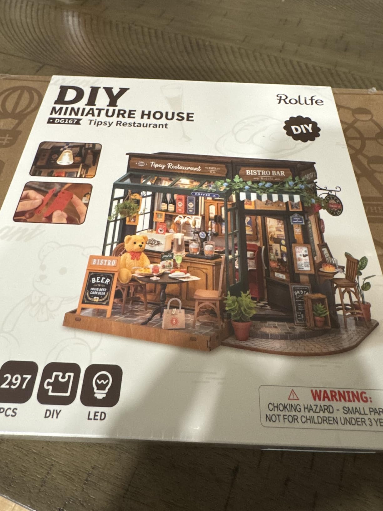 Rolife DIY Miniature Coffee Bar Dollhouse Kit Creative Gift for Adults | 1:18 Scale Tipsy Restaurant Tiny House with LED Light customer photo 1