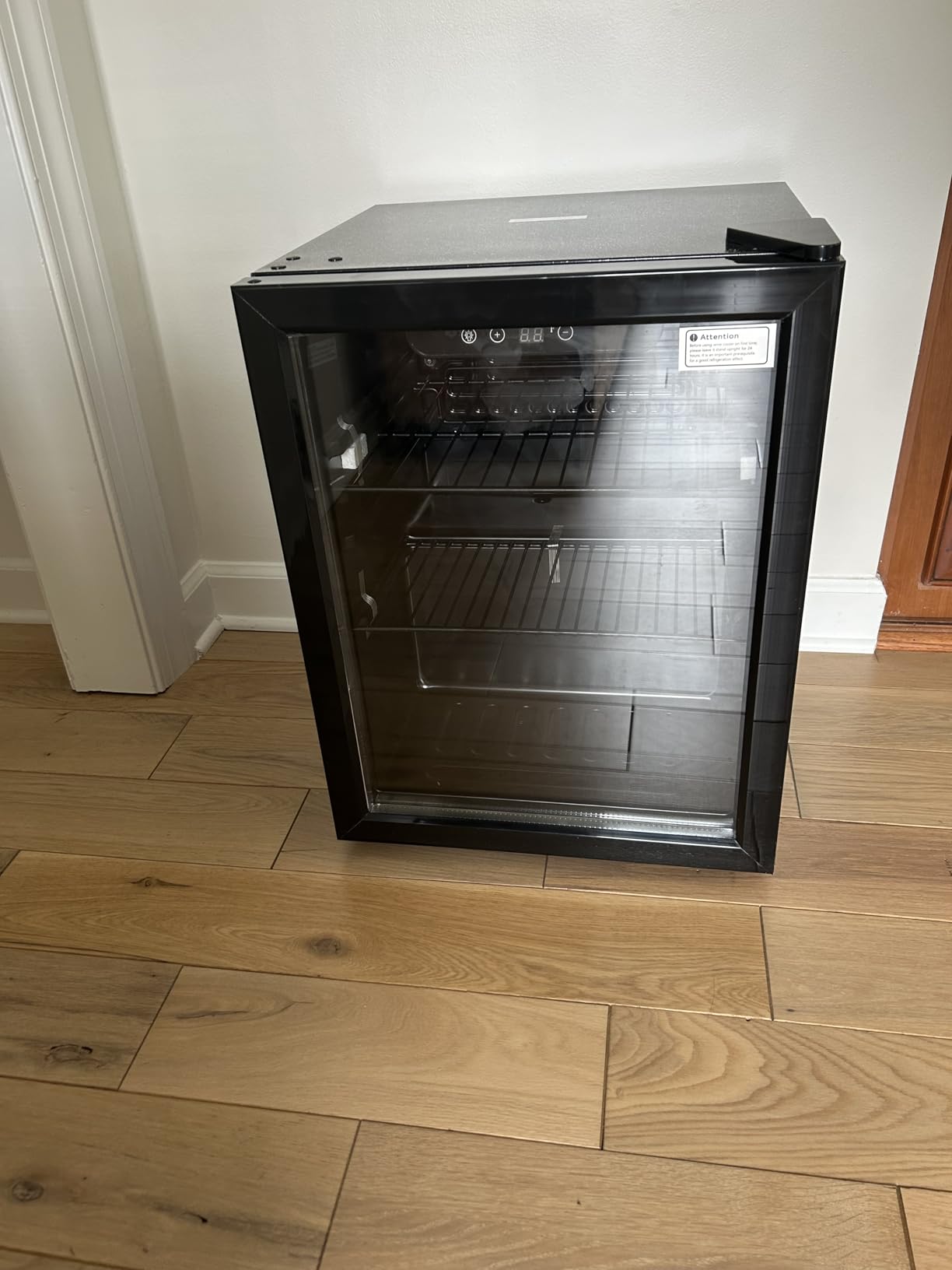 Icyglee 145 Can Mini Fridge, 4.5 Cu.Ft Beverage Refrigerator Cooler, Silver 32-61F Digital Temperature Display, Adjustable Shelving, Freestanding Design, Ideal for Soda Beer, Home Office Bar Use customer photo 1