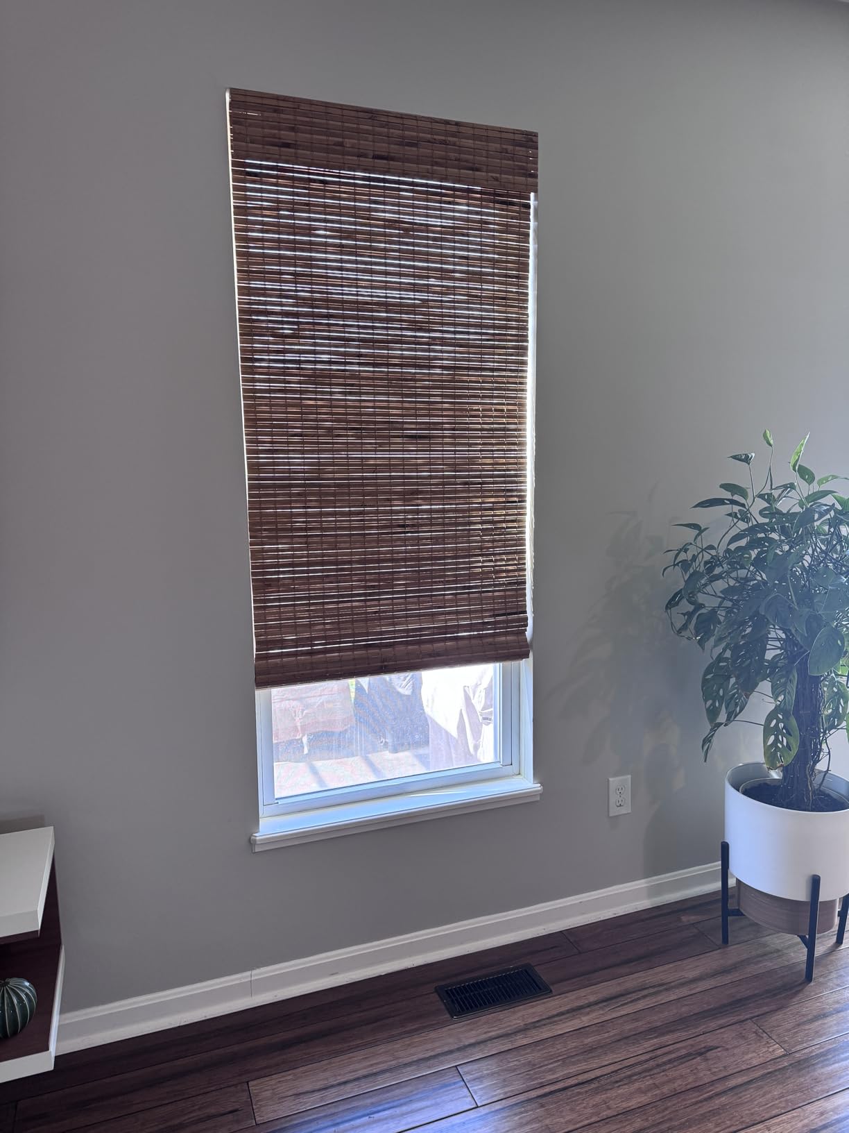 Cordless Woven Wood Roman Shades, Bamboo Shades Sizes 20 to 72 Wide and 24 to 72 High, Bamboo Mesh Natural customer photo 2