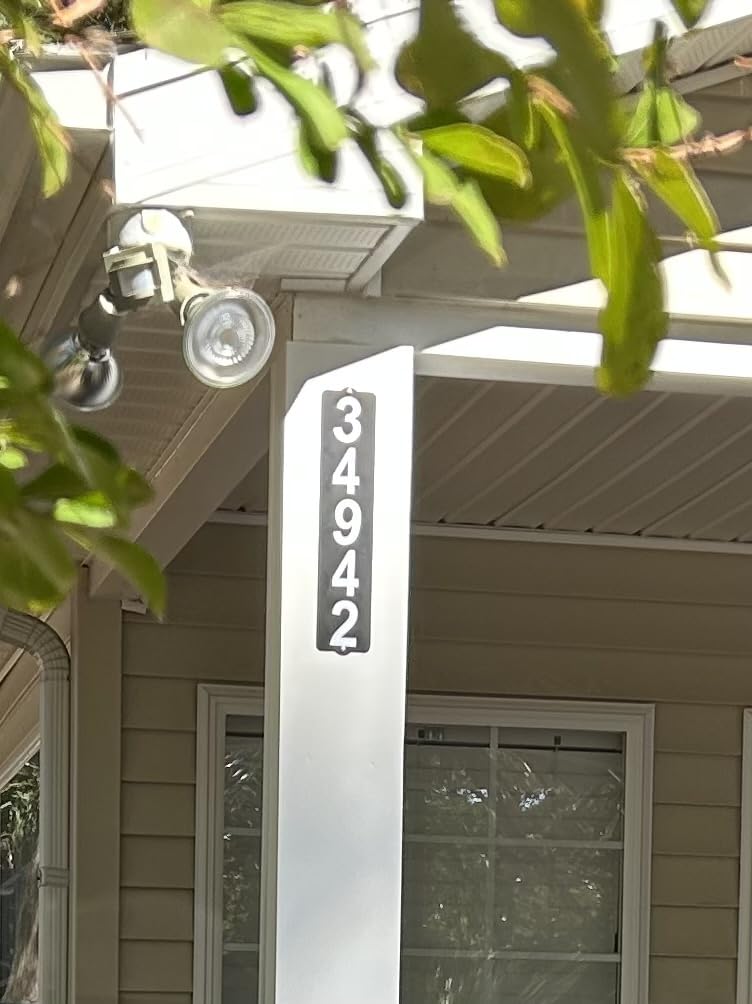 Metal Address Plaque, Address House Number, Waterproof - Horizontal & Vertical Mounted Address Sign for Home Office Street Driveway Yard Mailbox customer photo 2