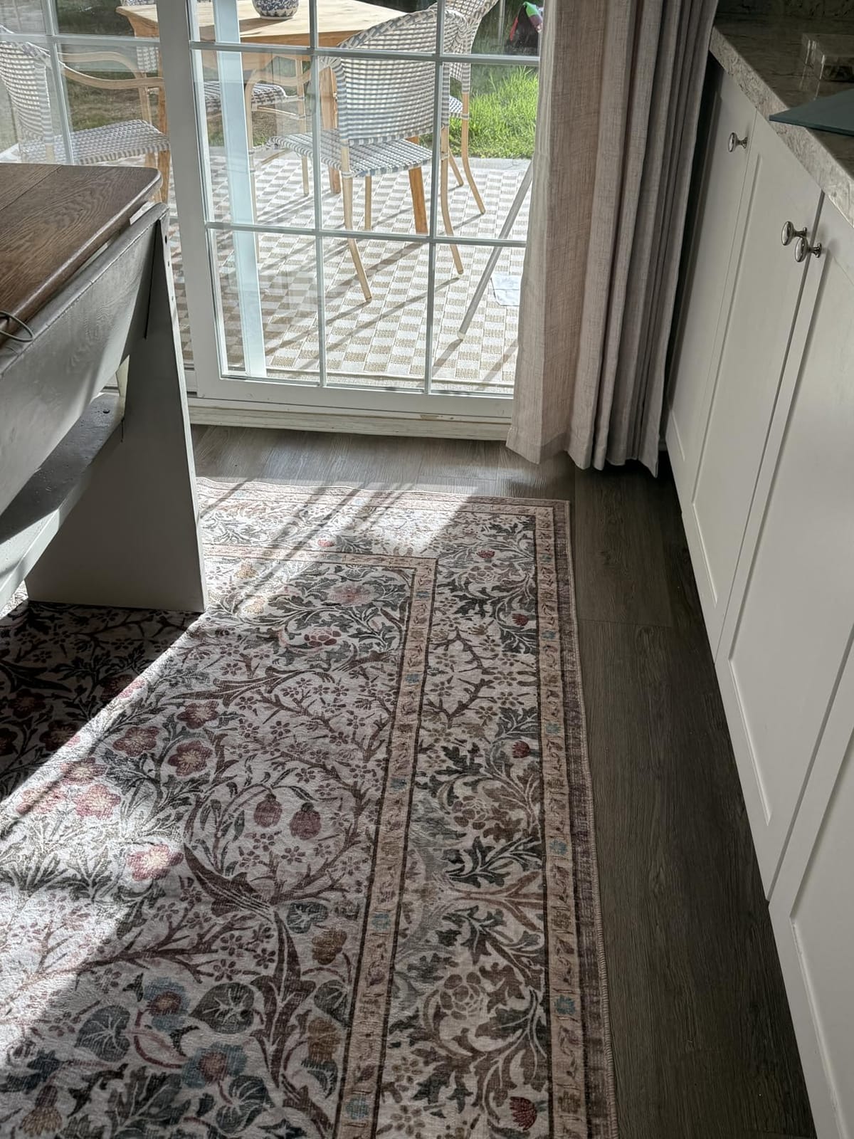Dark Green Washable Entry Rug - Front Door Throw Rugs Indoor, Non-Slip Bathroom Small Rugs, Vintage Floral Thin Rug for Kitchen, Boho Entryway Decor (2x3 Dark Green) customer photo 1