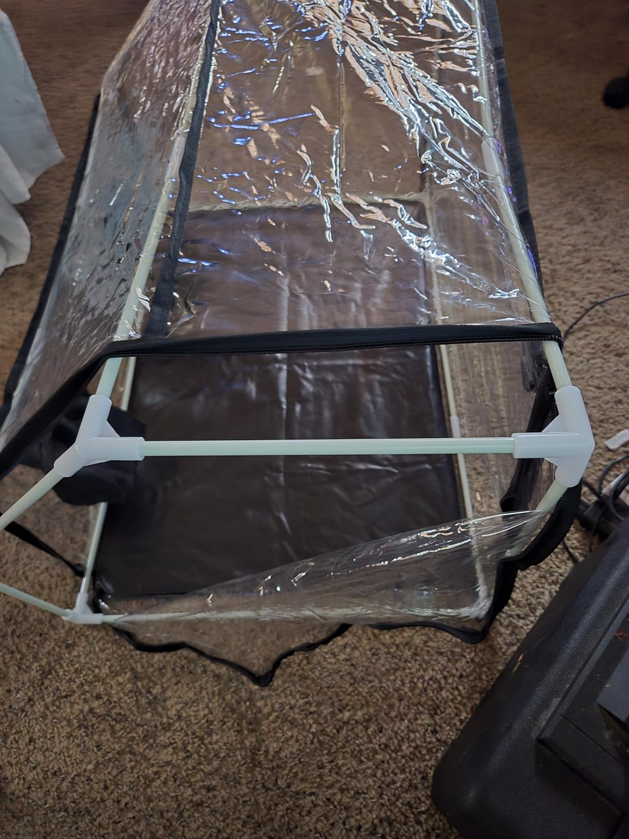 Meonum Mushroom Grow Tent and LED Growing Light Kit, 30 x 20 x 20 Inch Portable Large Still Air Box, Mycology Mushroom Growing Kit, Indoor Propagation Stations with 48 LED Mushroom Grow Lamp(Black) customer photo 2