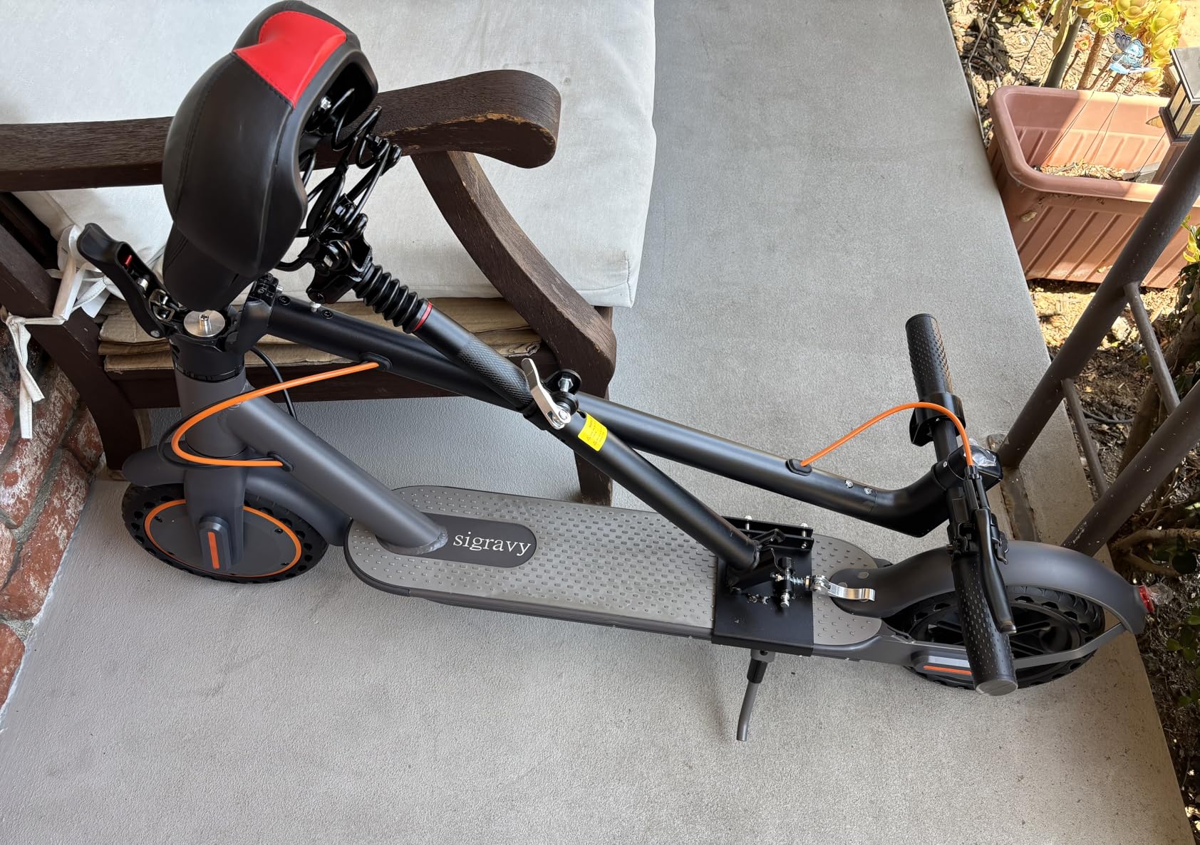Sigravy Electric Scooter with Seat, 350W Folding Scooter for Adults & Teens | 5.2Ah / 7.8Ah battery option, 8.5