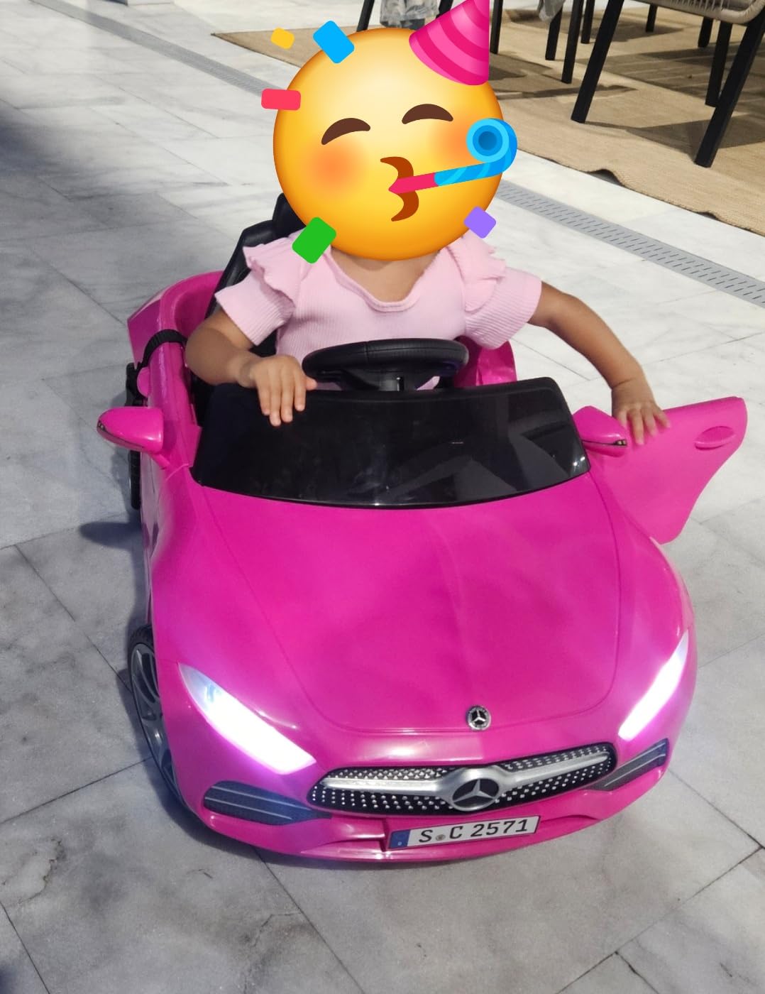 Licensed Mercedes-Benz CLS 350 12V Ride On Car Truck for Kids | Ride on Toys for Toddlers w/Parent Control, Spring Suspension, Power Wheels for Girls w/Bluetooth, Music, LED Lights (Pink) customer photo 1